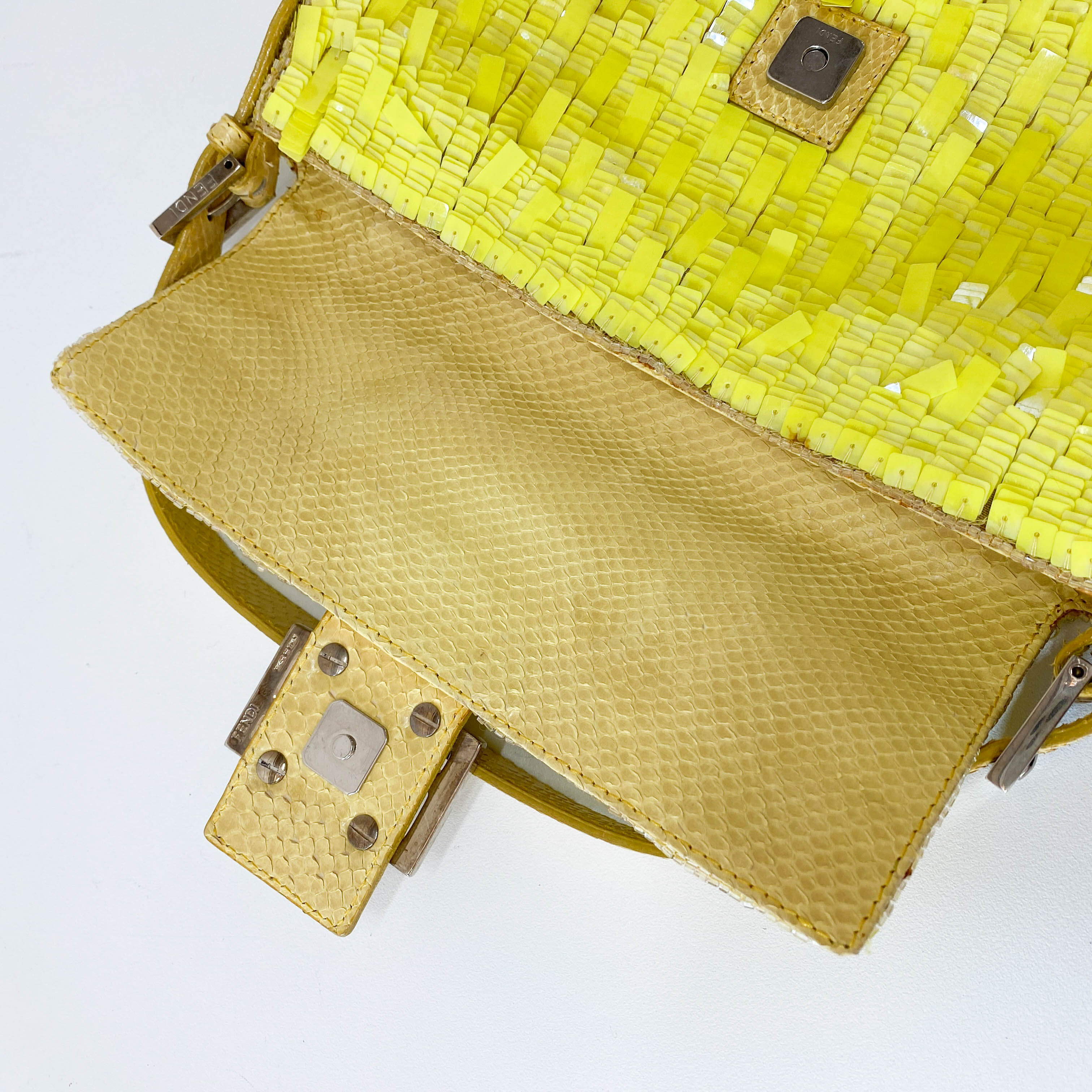 Baguette Yellow Sequin Shoulder Bag