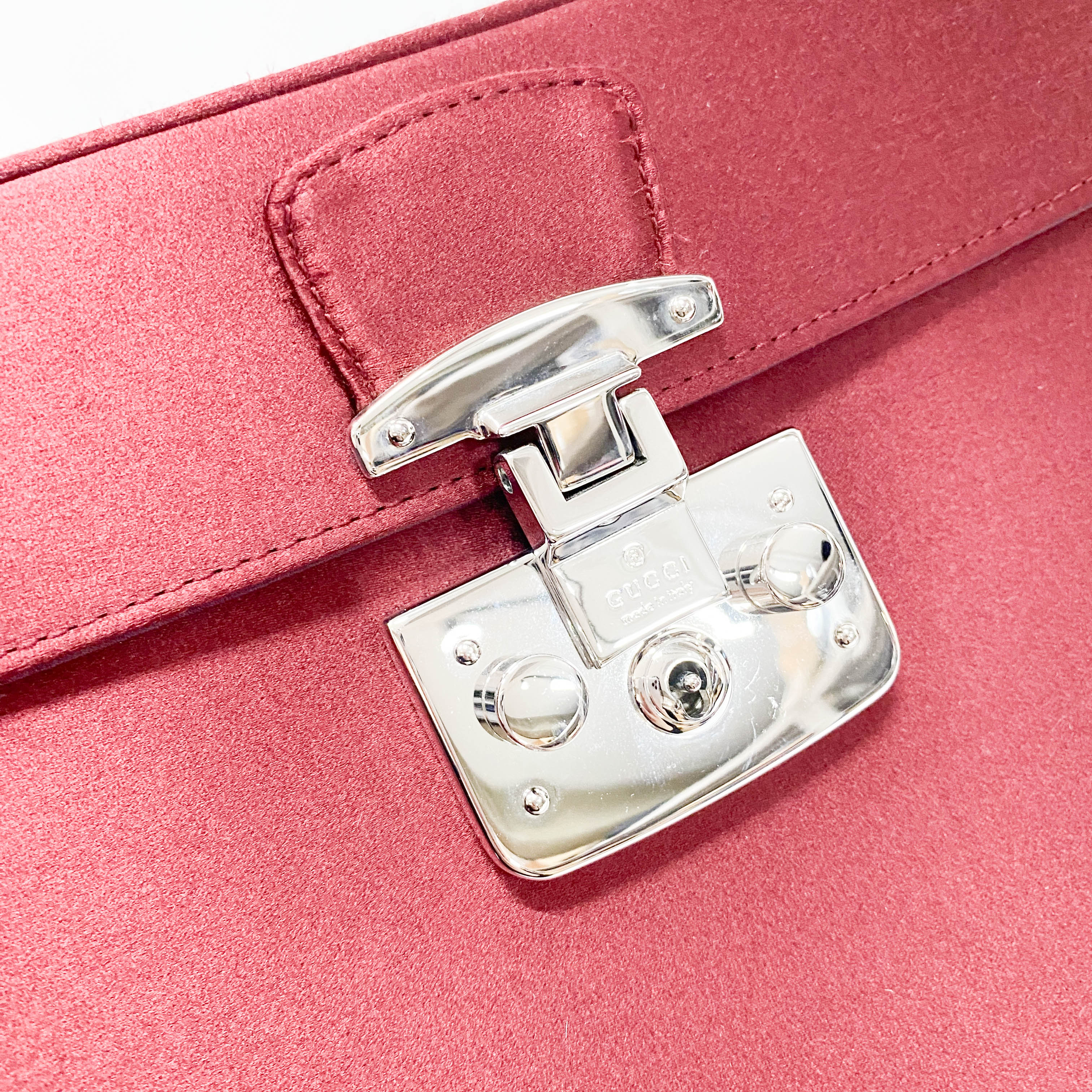 Vintage Red Satin Hand Bag