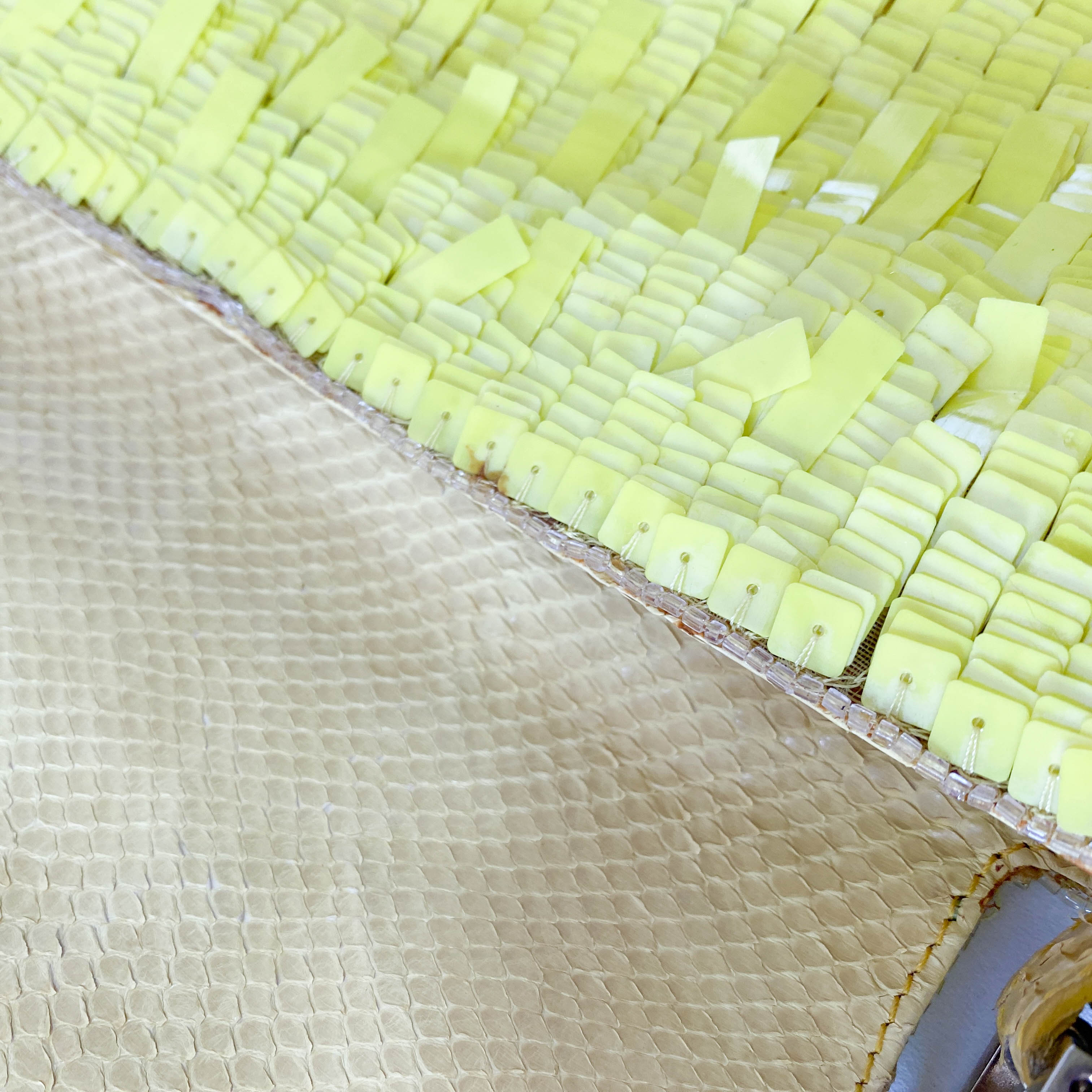 Baguette Yellow Sequin Shoulder Bag