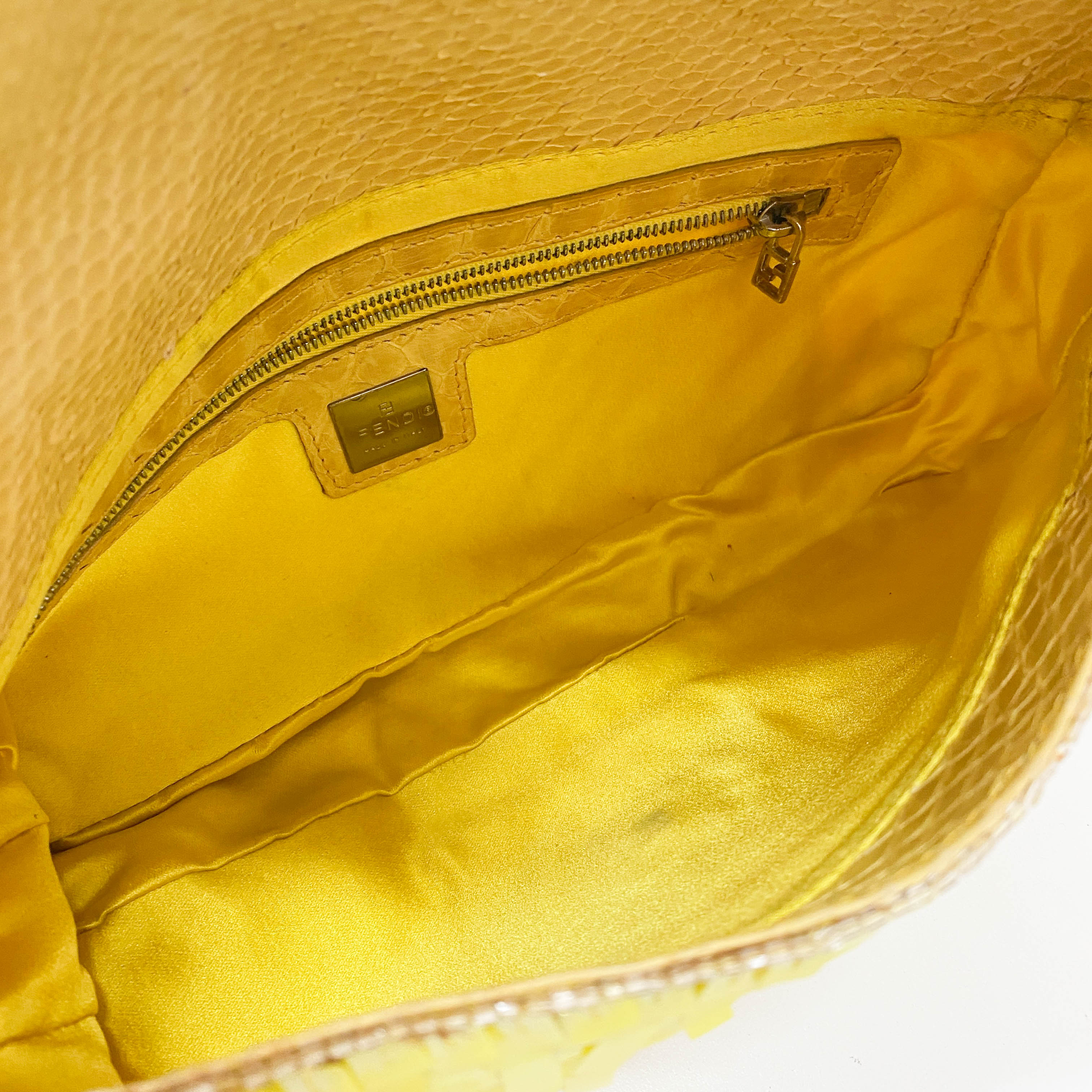 Baguette Yellow Sequin Shoulder Bag