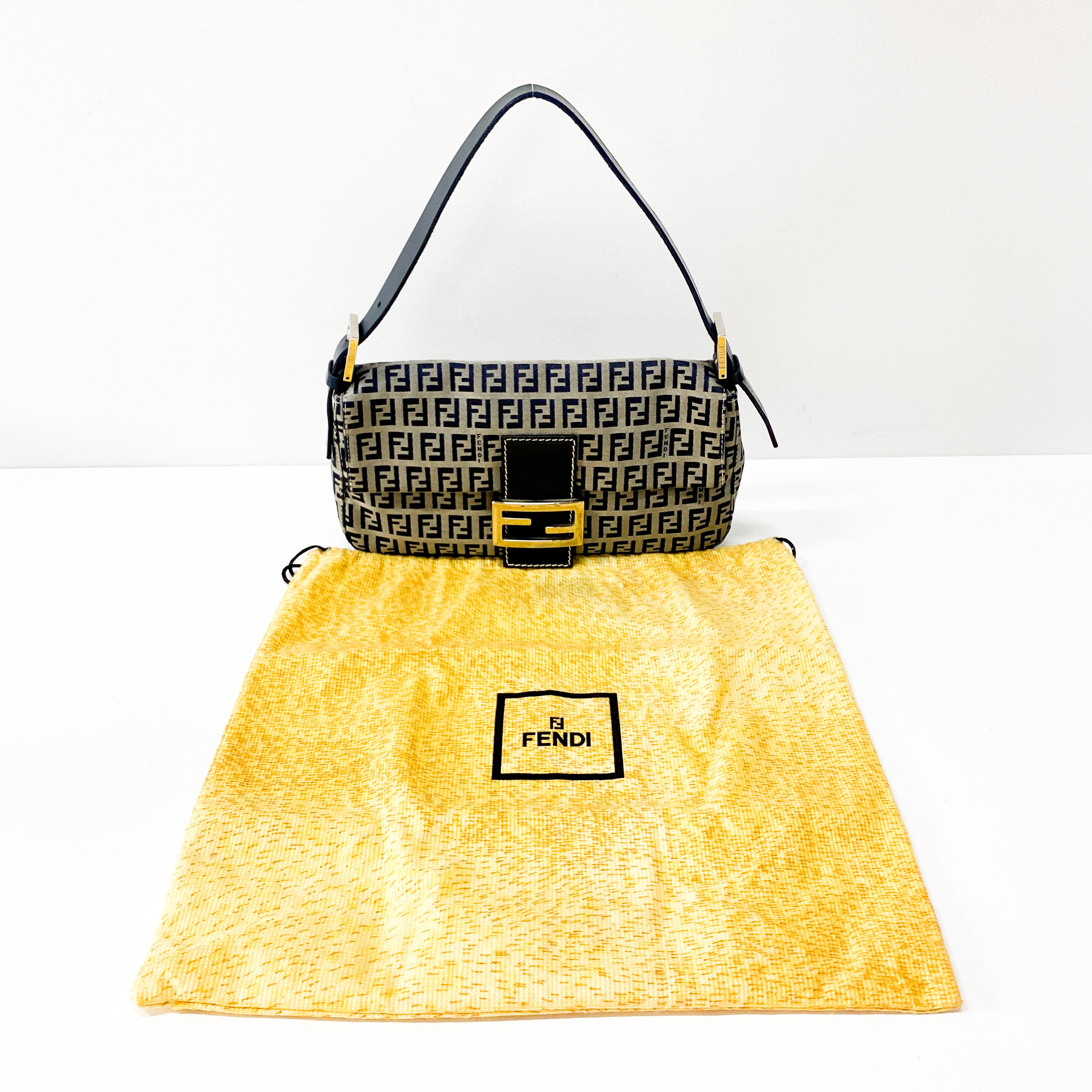 Zucchino Baguette Grey Coated Canvas Shoulder Bag