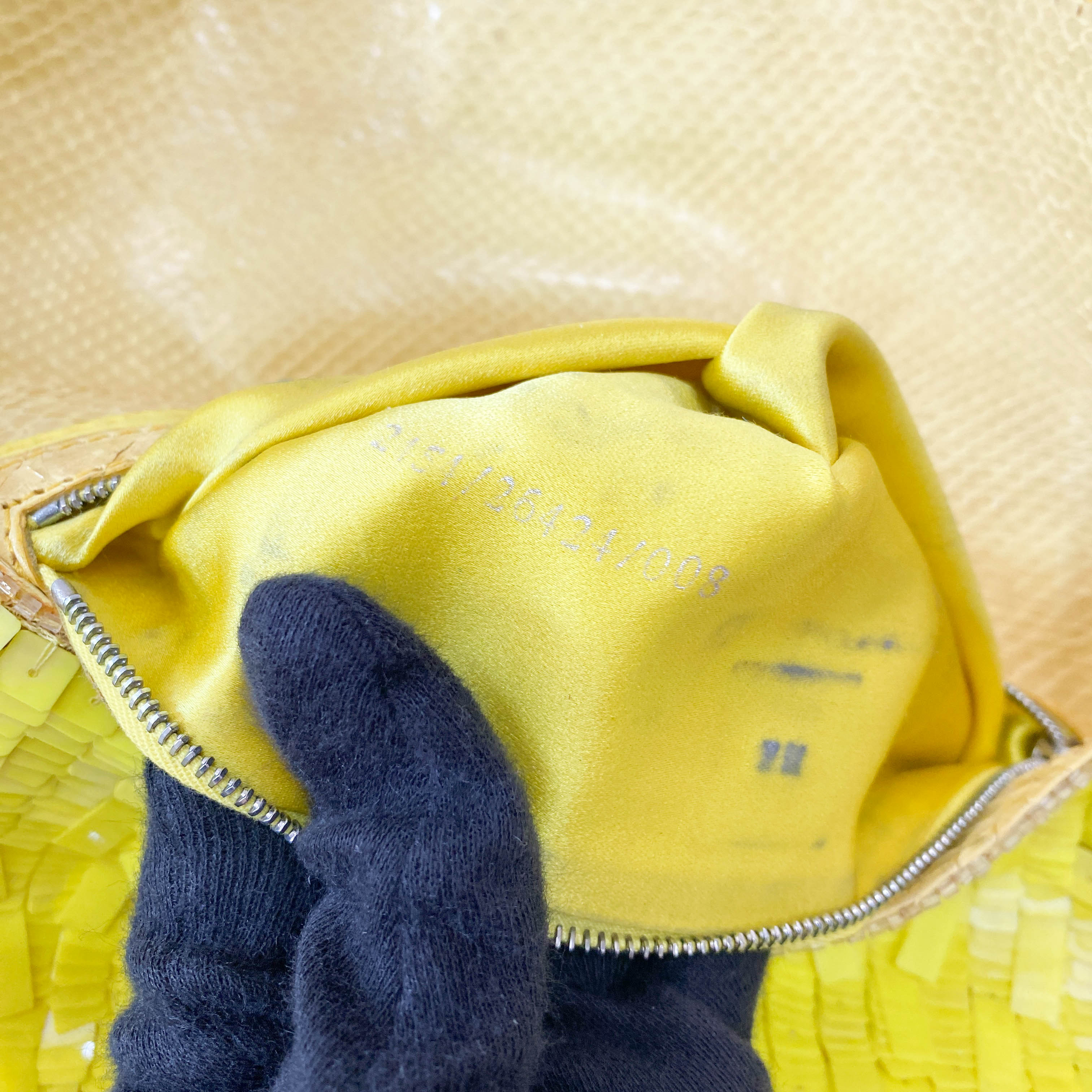 Baguette Yellow Sequin Shoulder Bag