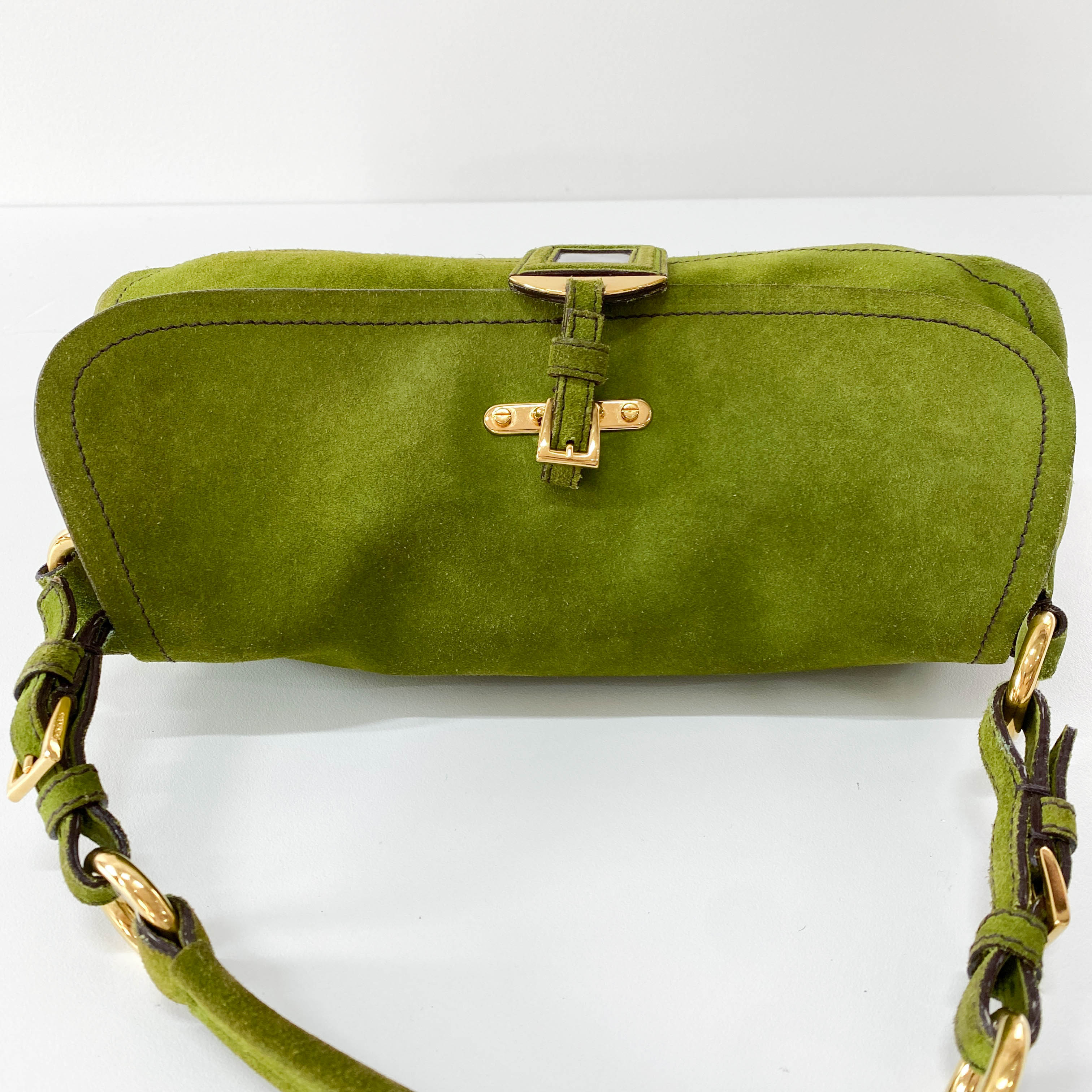 Green Suede Shoulder Bag