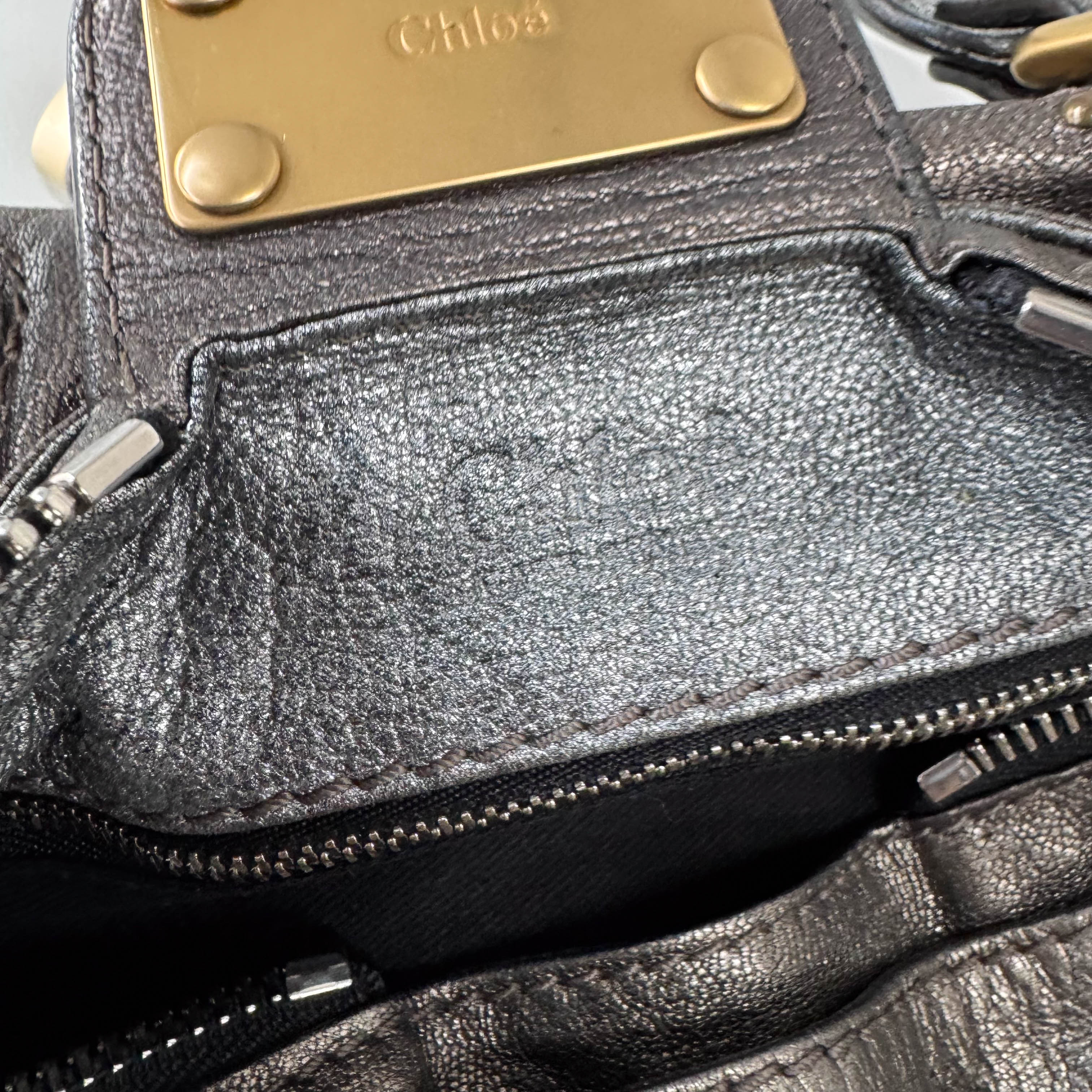 Paddington Silver Leather Bag