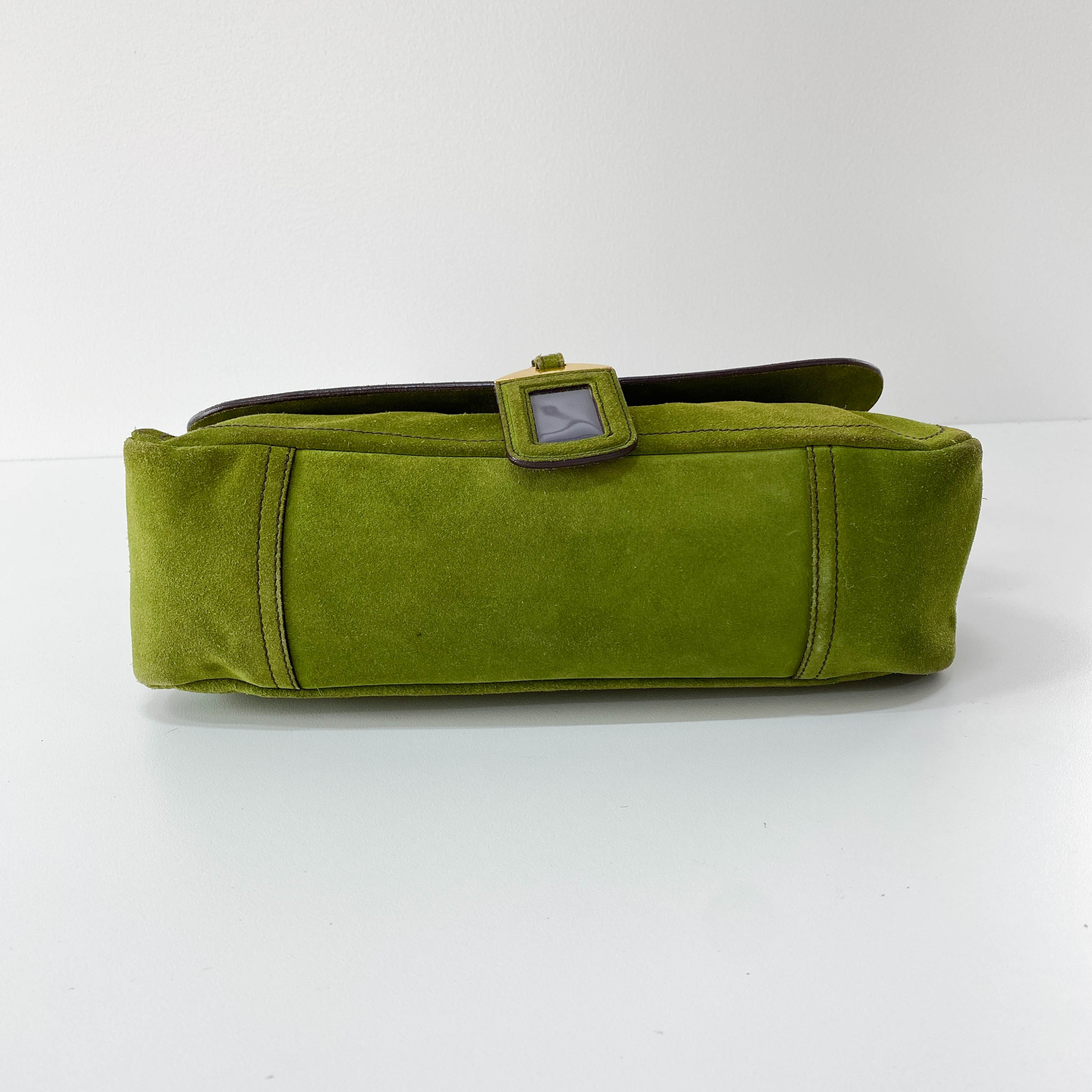 Green Suede Shoulder Bag