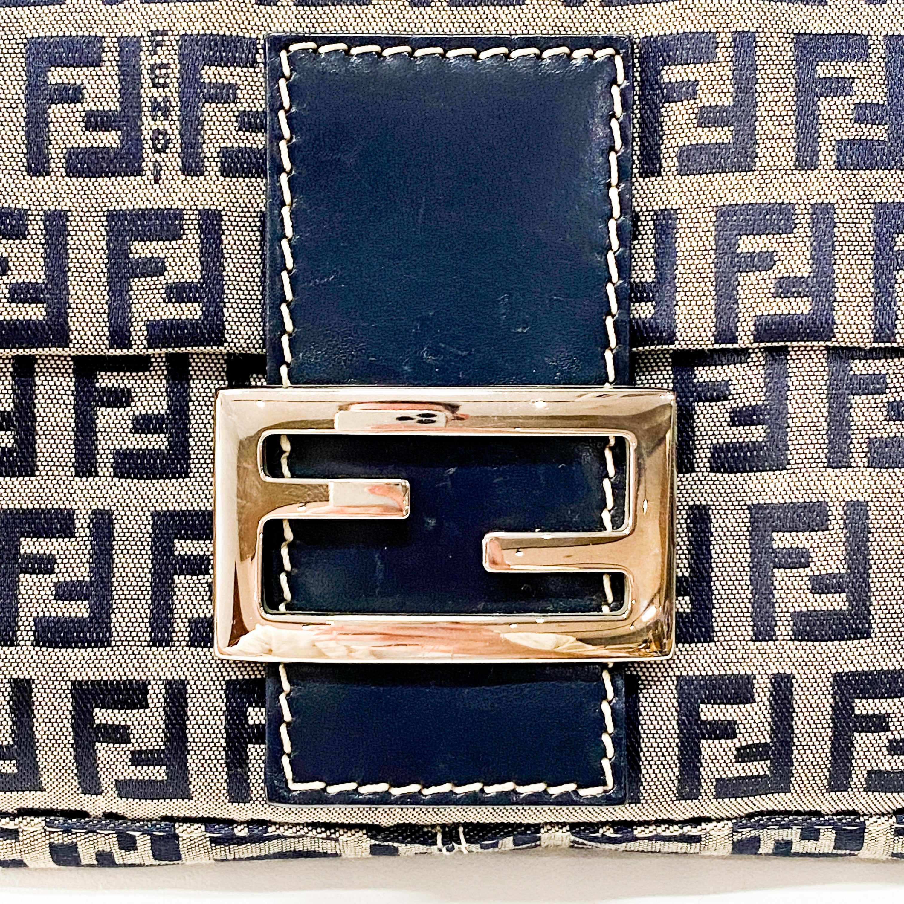 Zucchino Baguette Grey Coated Canvas Shoulder Bag