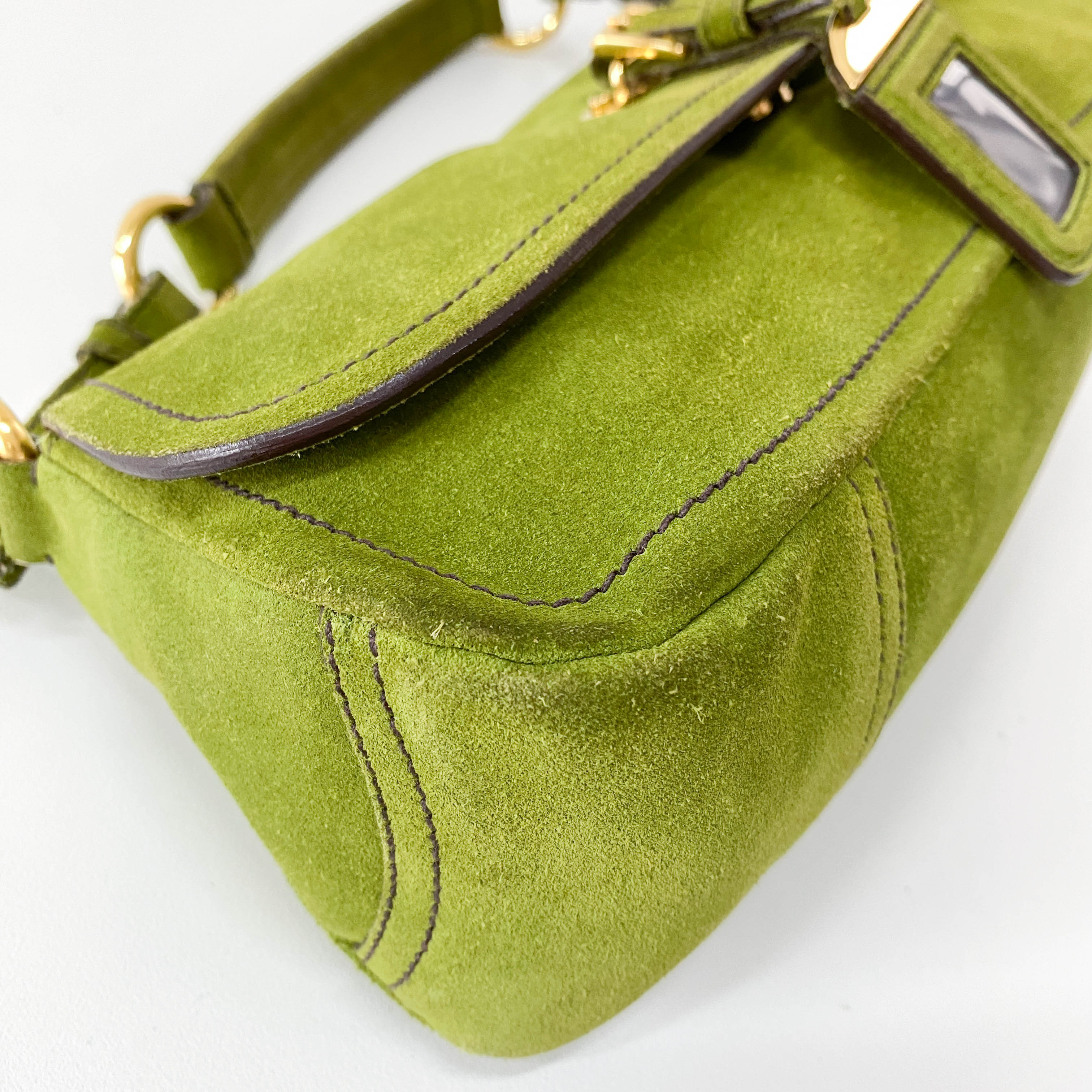 Green Suede Shoulder Bag
