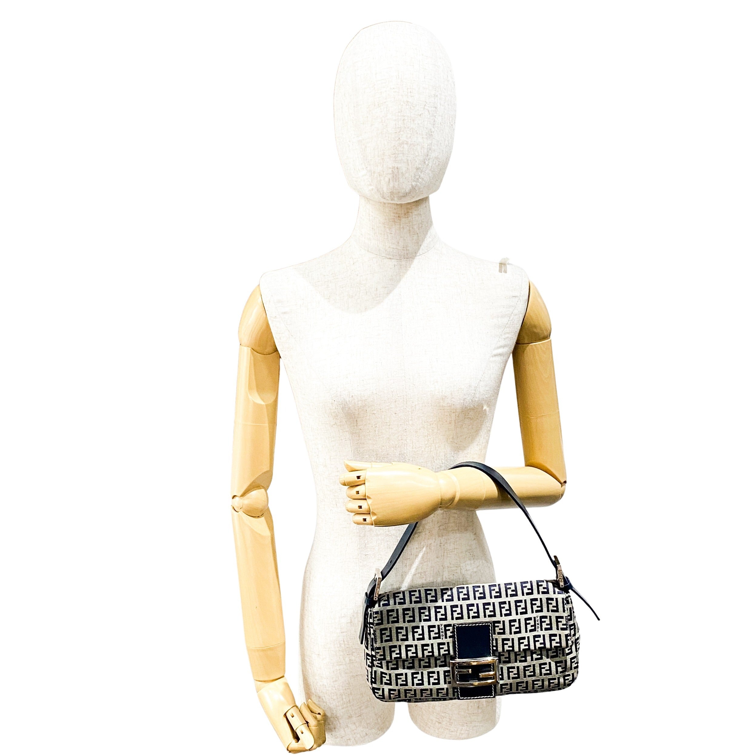 Zucchino Baguette Grey Coated Canvas Shoulder Bag