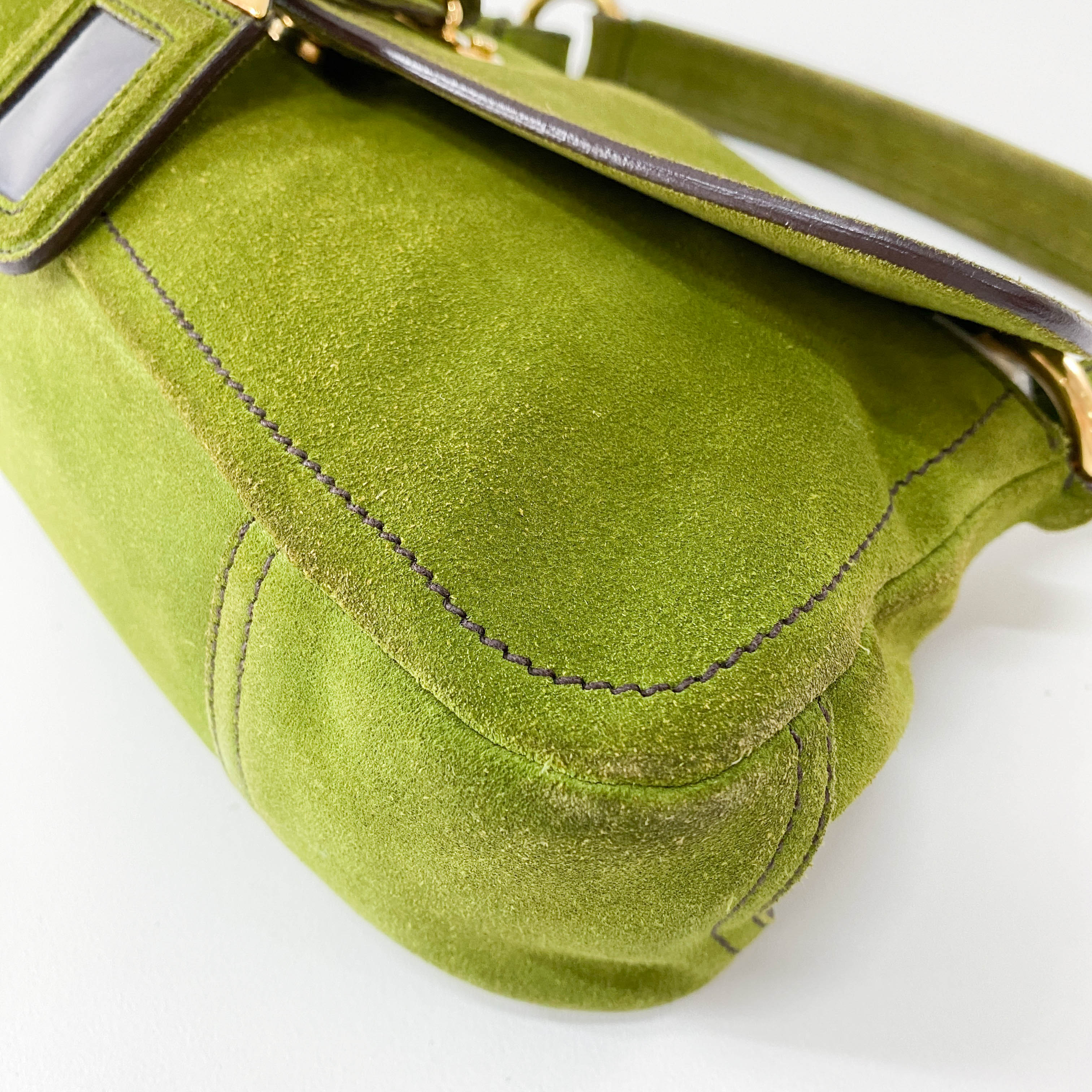 Green Suede Shoulder Bag