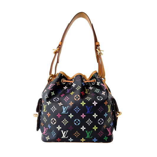 Takashi Murakami Black Monogram Multicolore Canvas Petit Noé