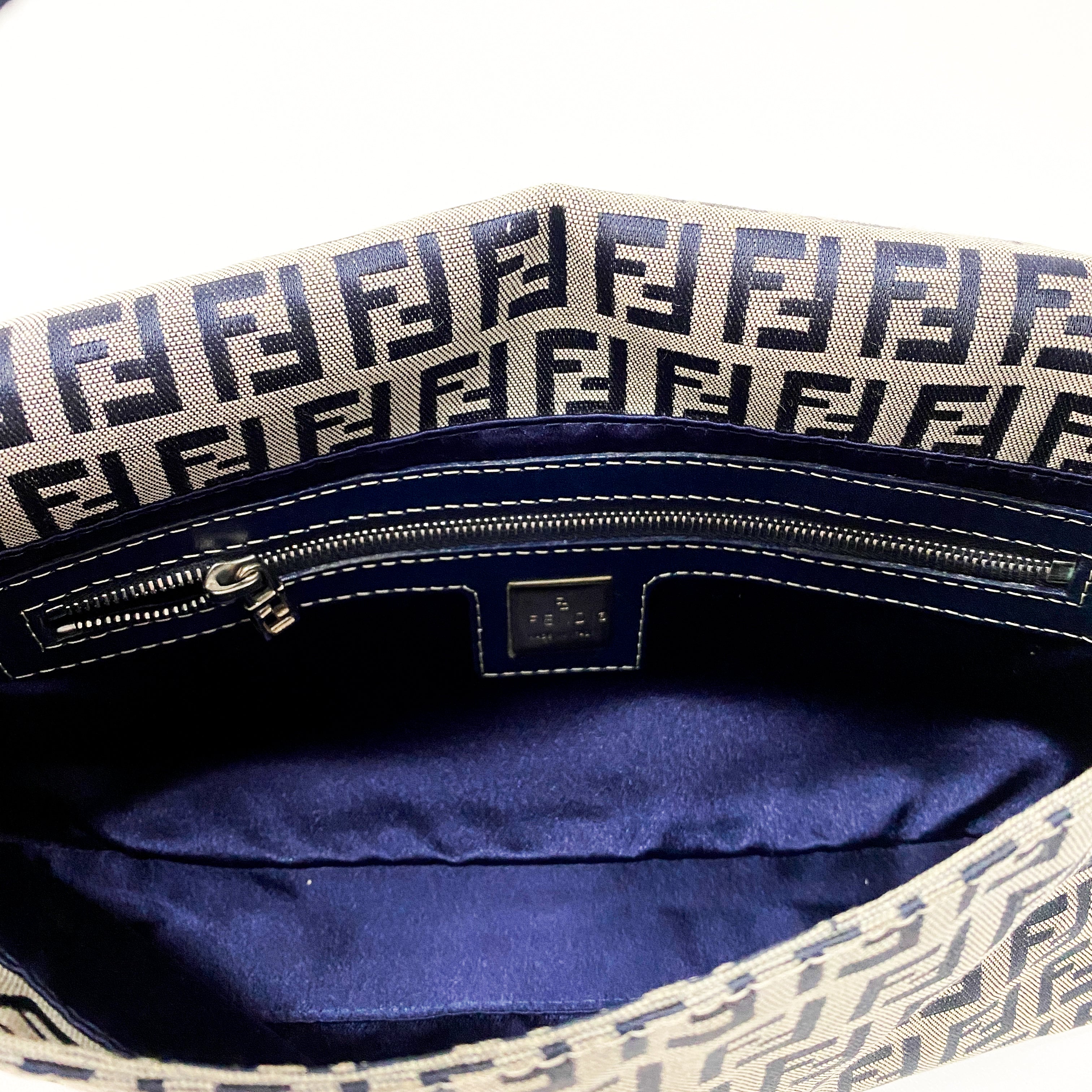 Zucchino Baguette Grey Coated Canvas Shoulder Bag