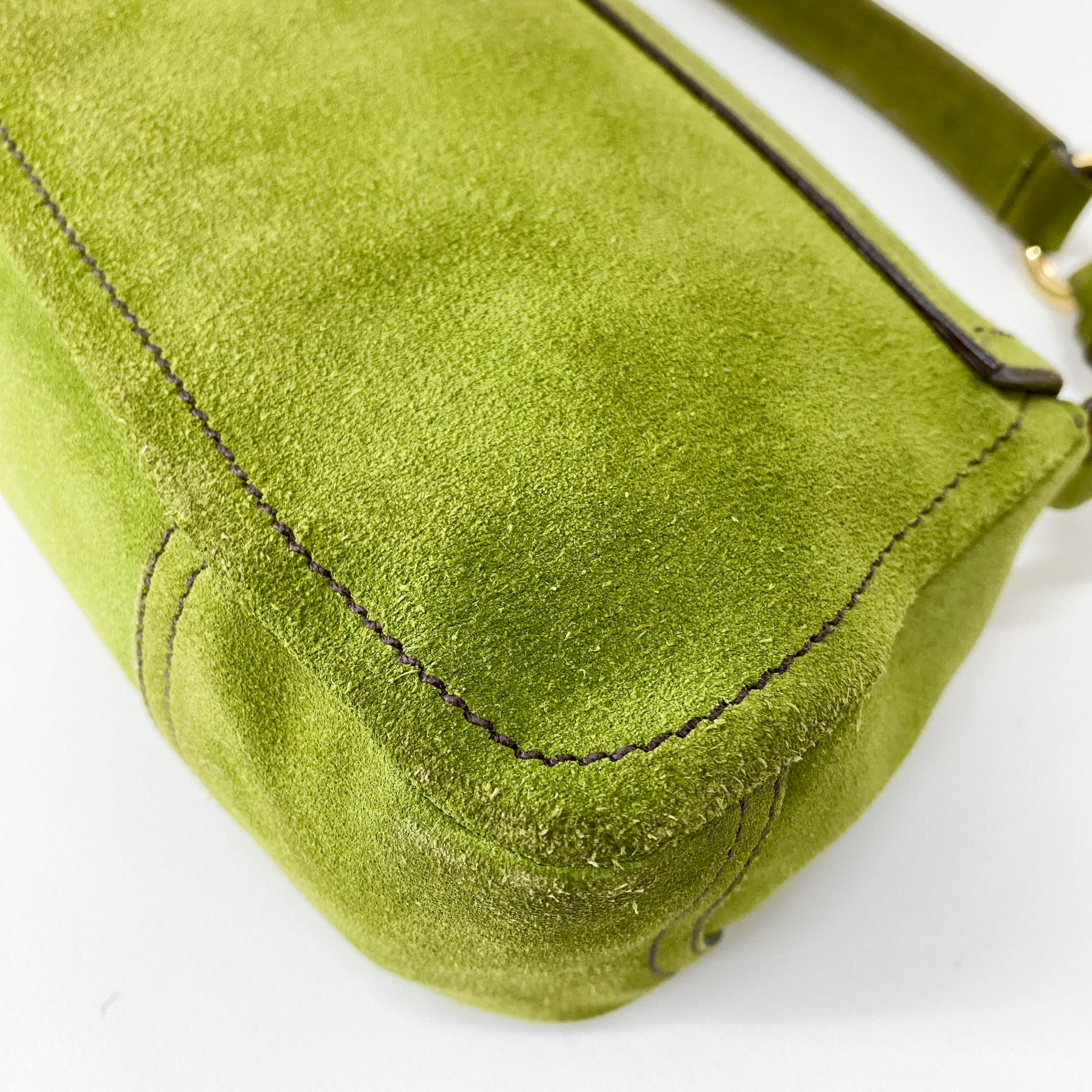Green Suede Shoulder Bag