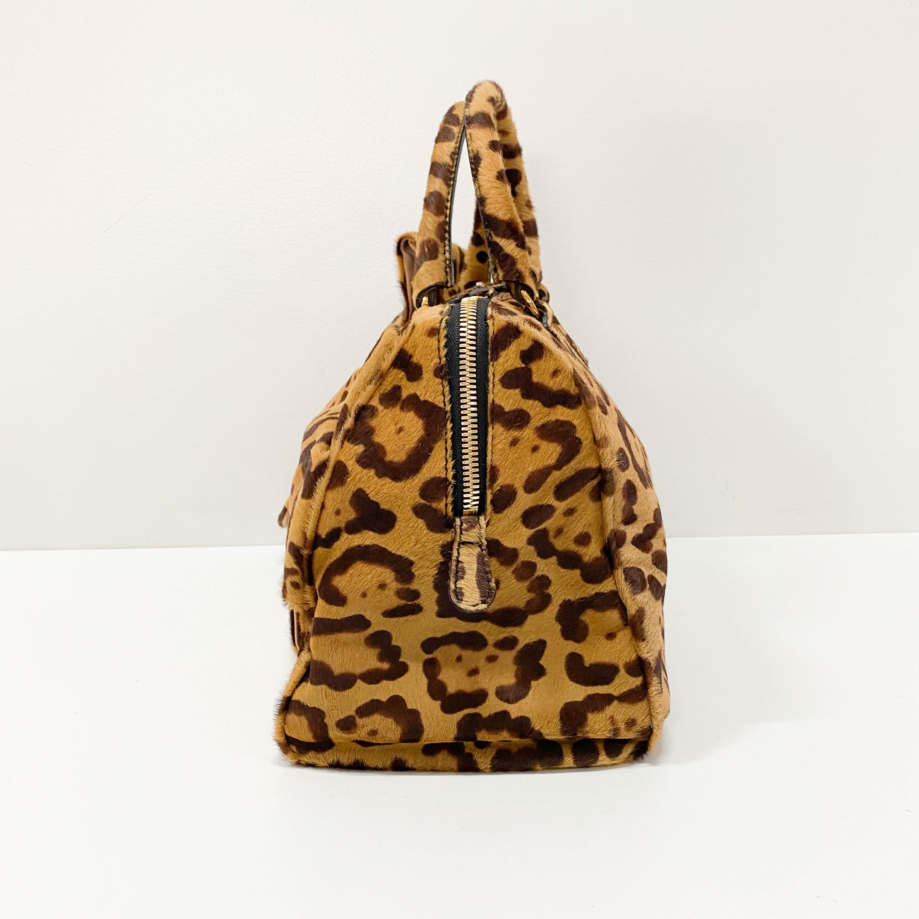 Bow Bag Brown Jaguar Calf Hair Hand Bag