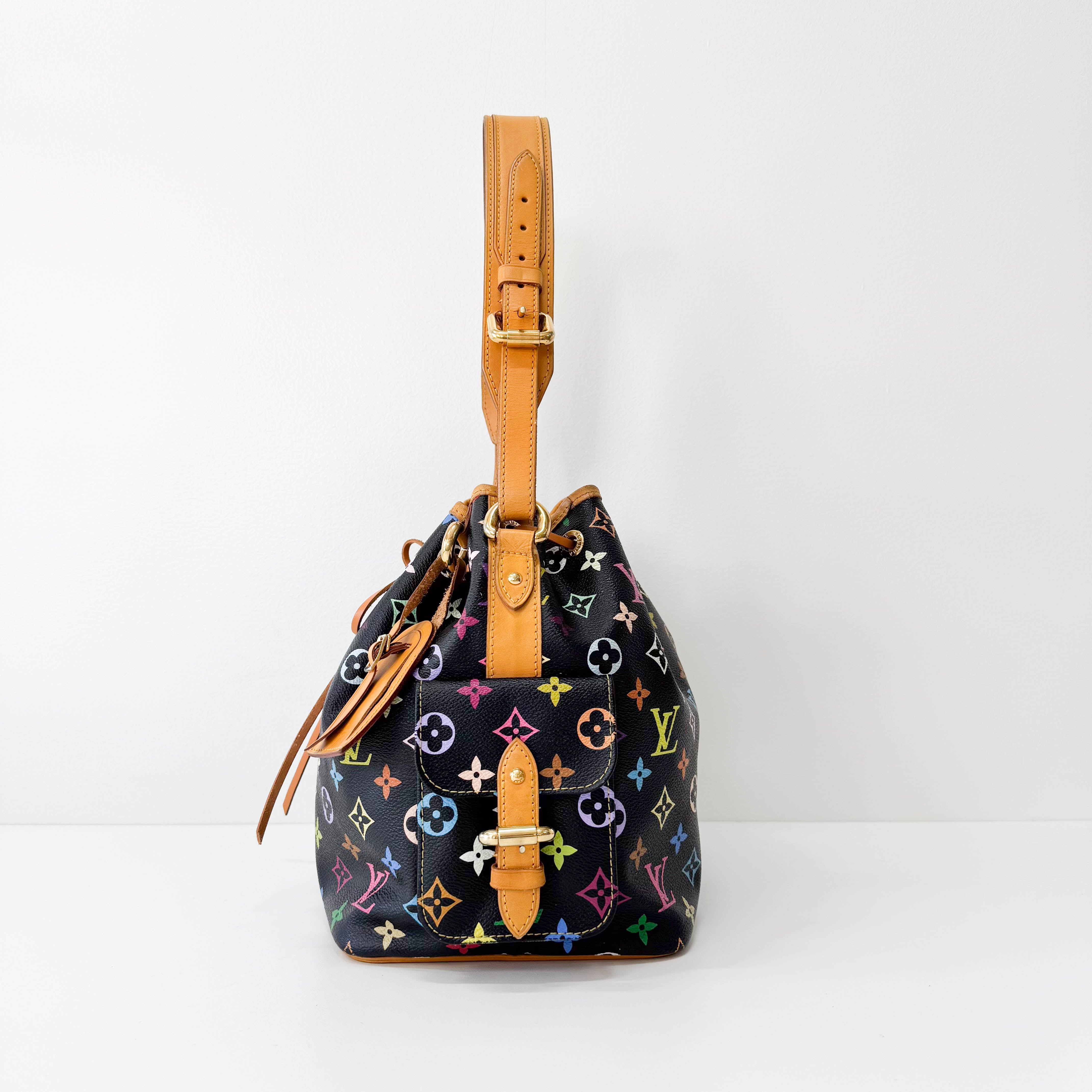 Takashi Murakami Black Monogram Multicolore Canvas Petit Noé