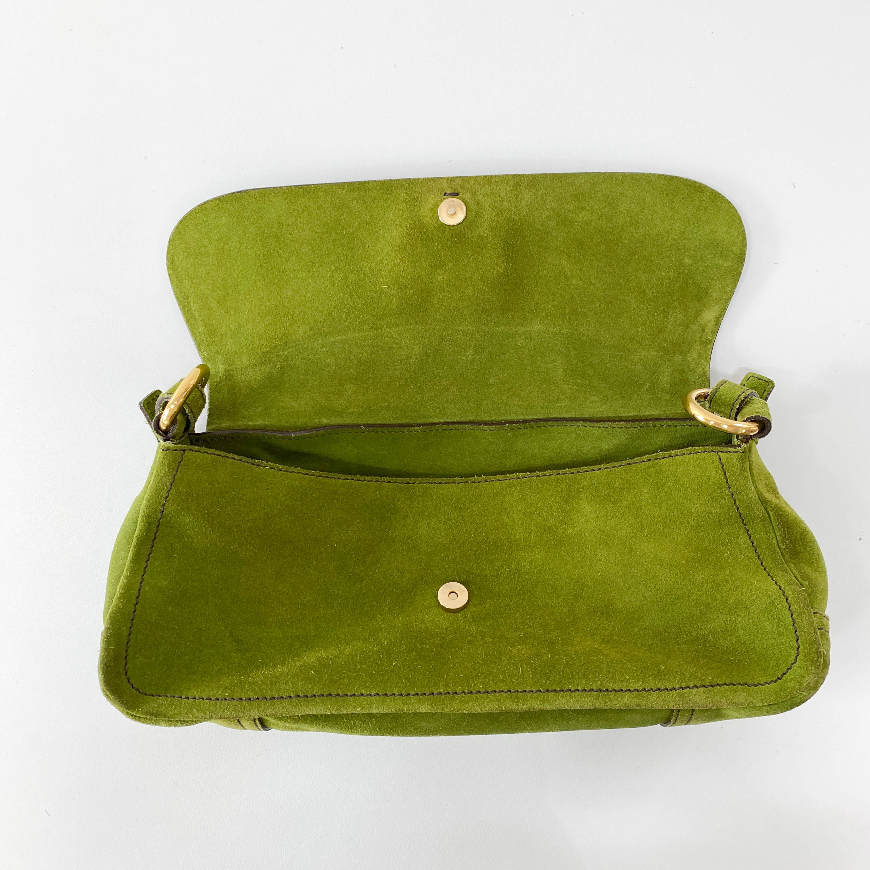 Green Suede Shoulder Bag