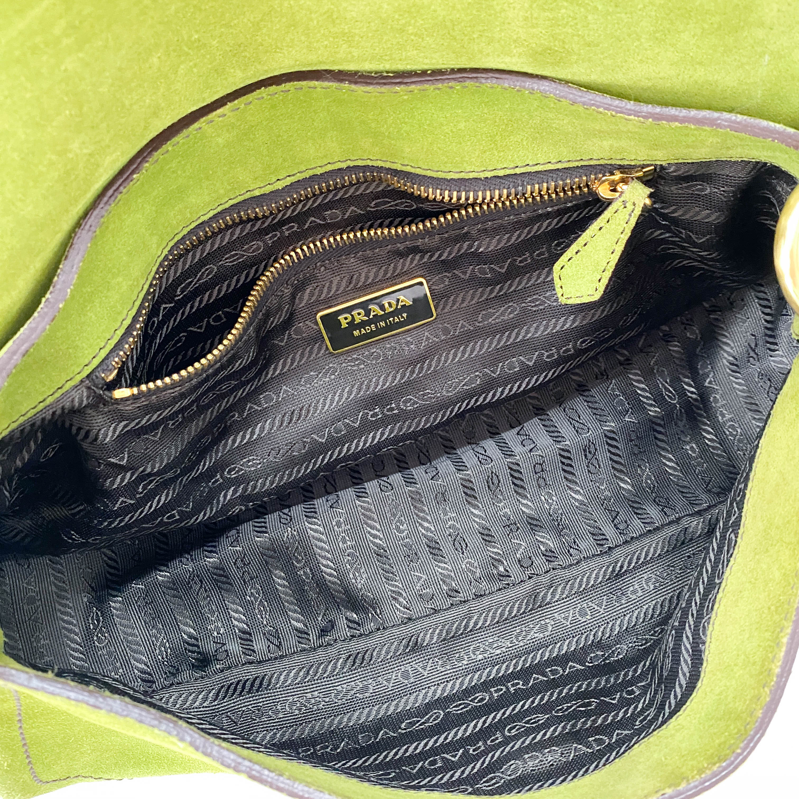 Green Suede Shoulder Bag