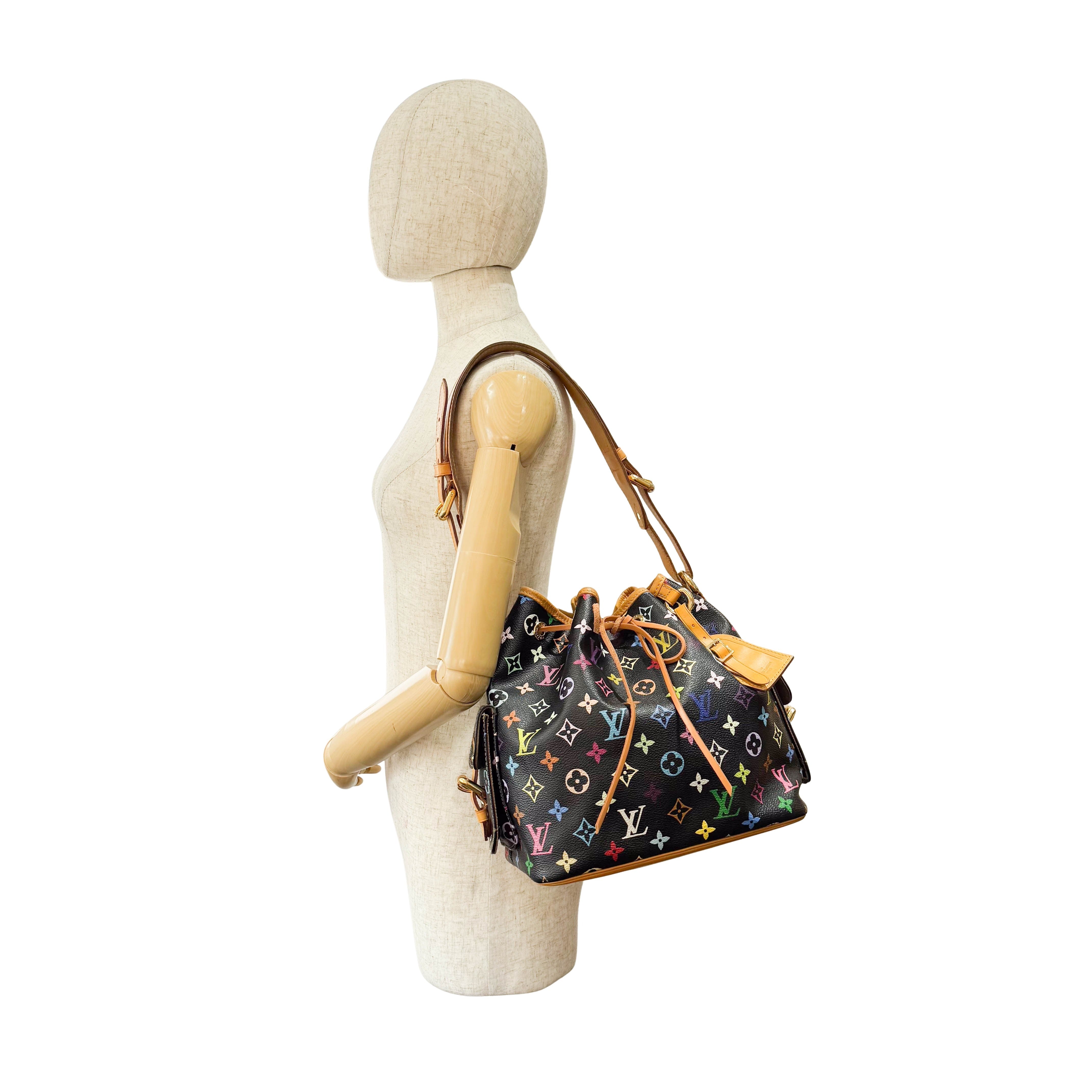 Takashi Murakami Black Monogram Multicolore Canvas Petit Noé