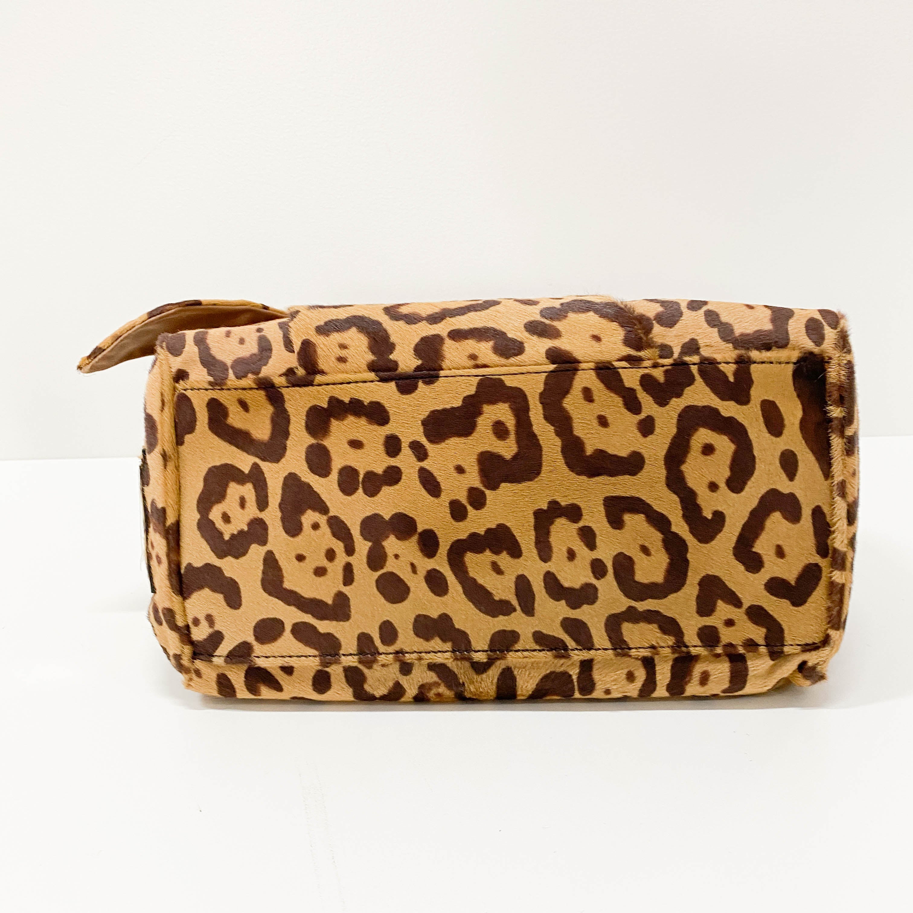Bow Bag Brown Jaguar Calf Hair Hand Bag