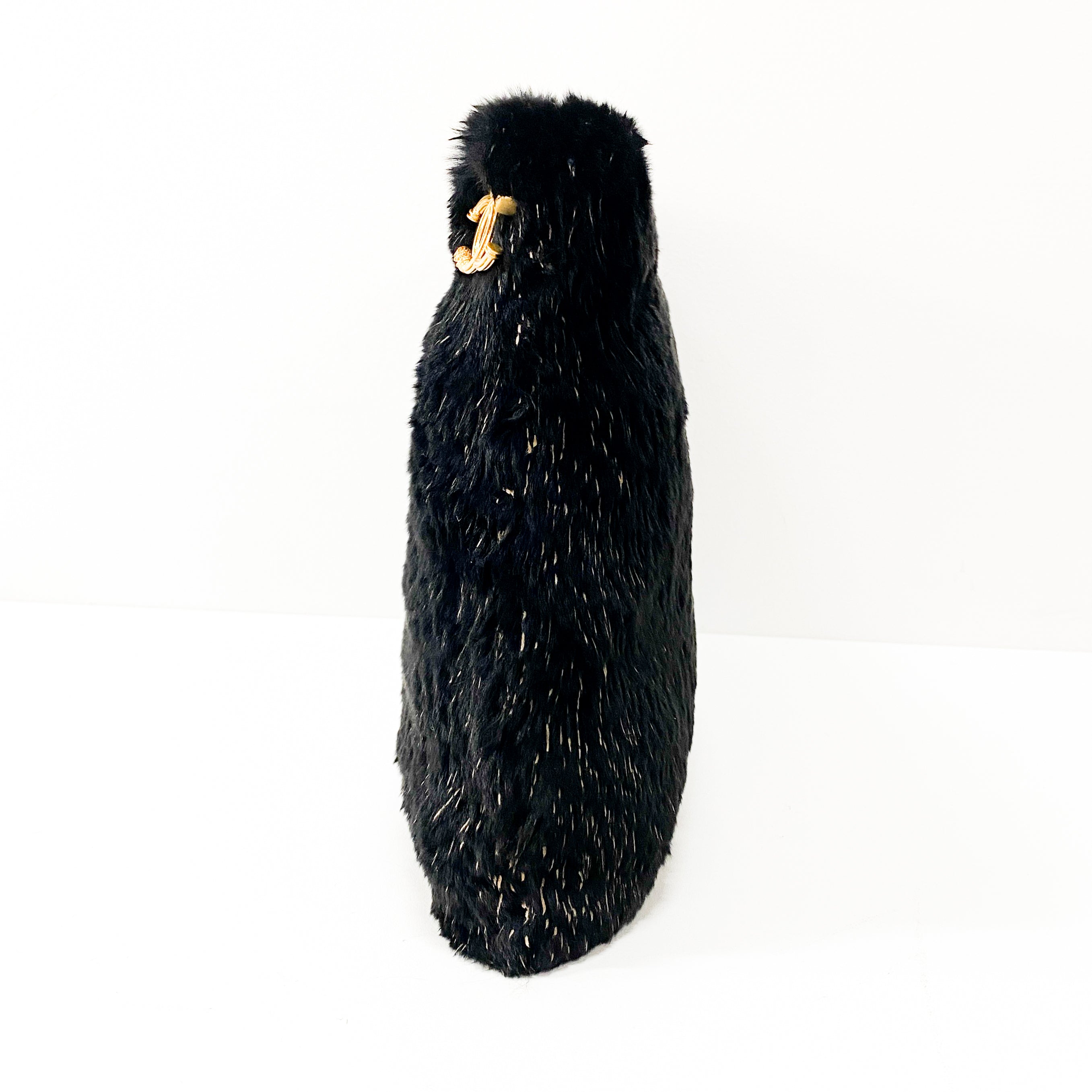 Black Fur Clutch Bag