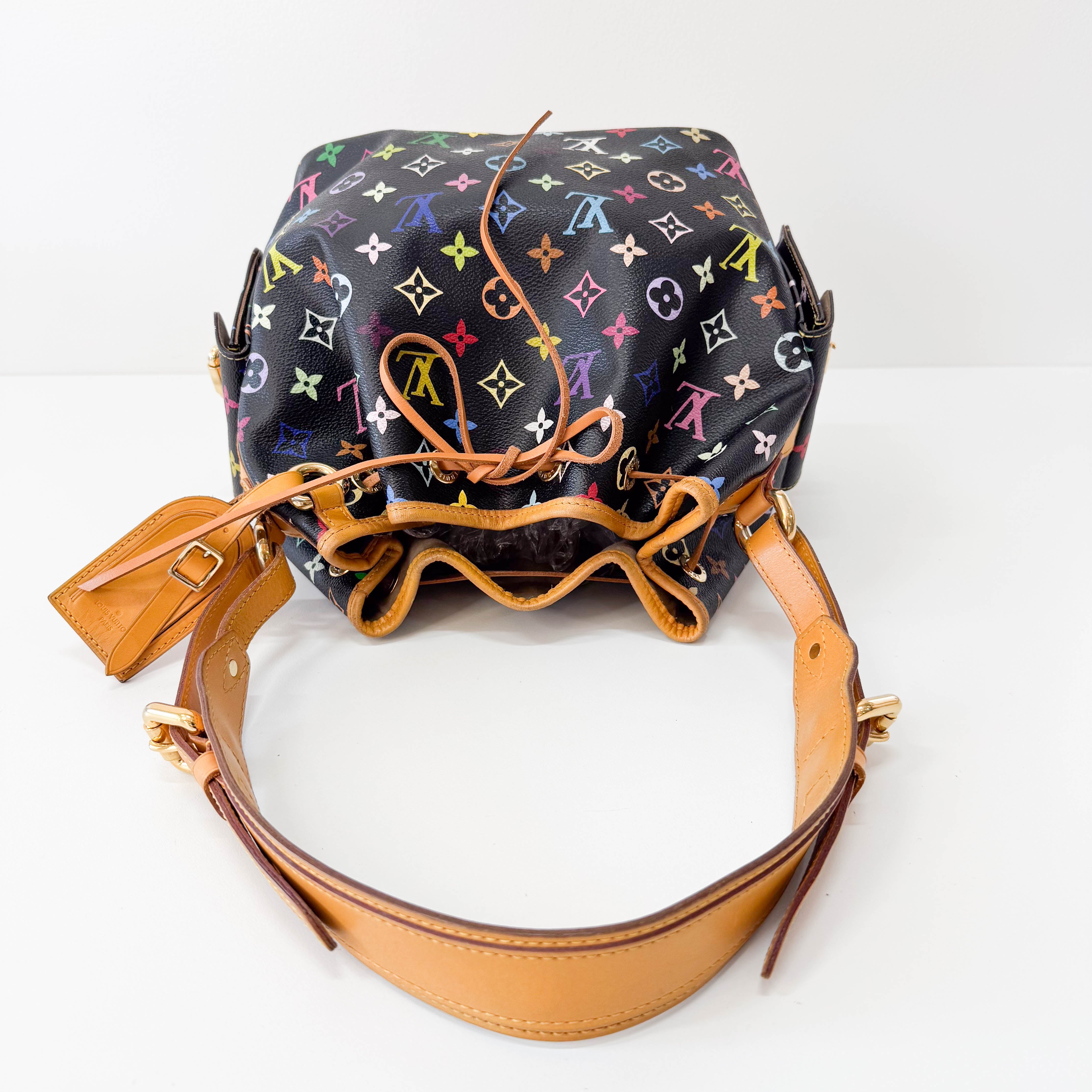 Takashi Murakami Black Monogram Multicolore Canvas Petit Noé