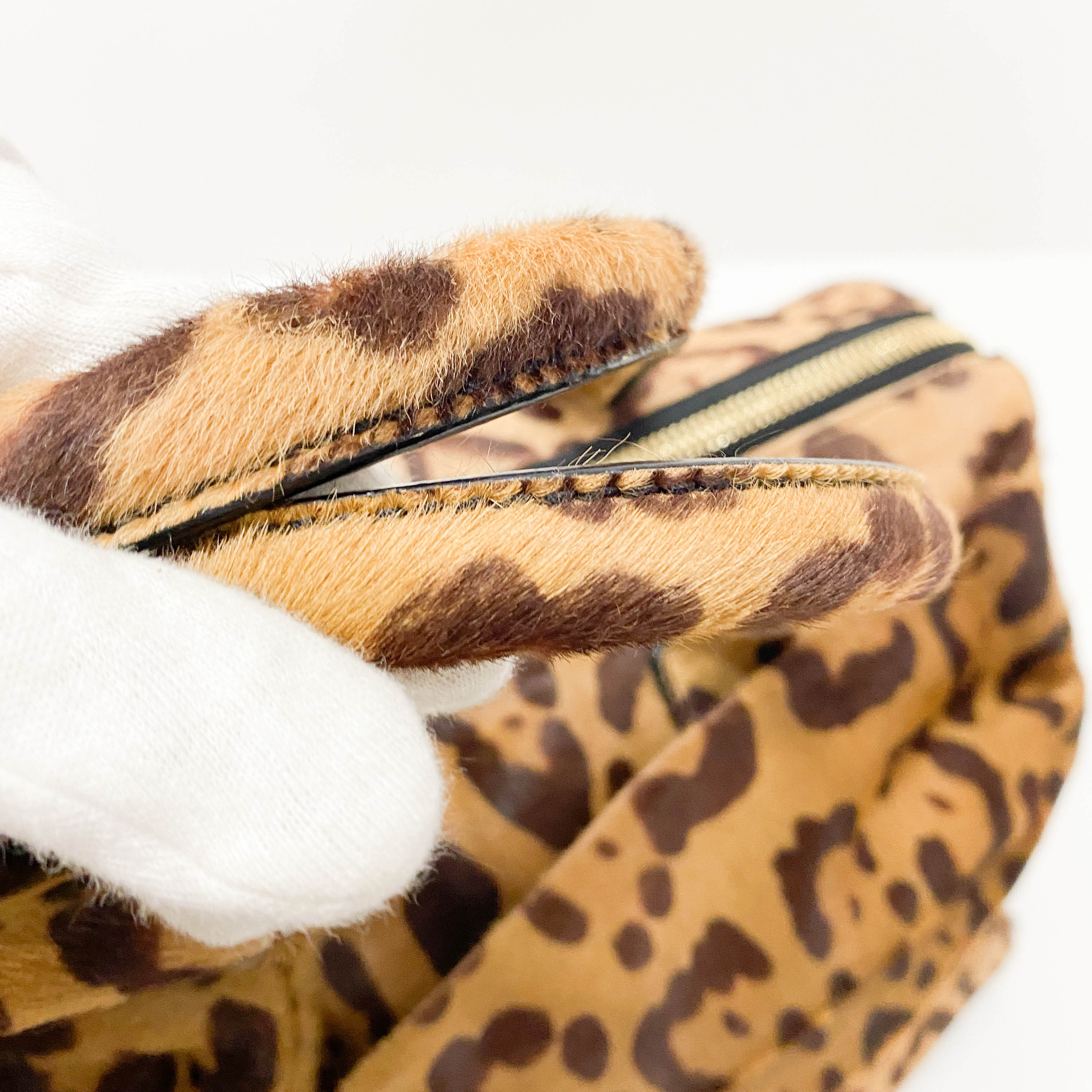 Bow Bag Brown Jaguar Calf Hair Hand Bag