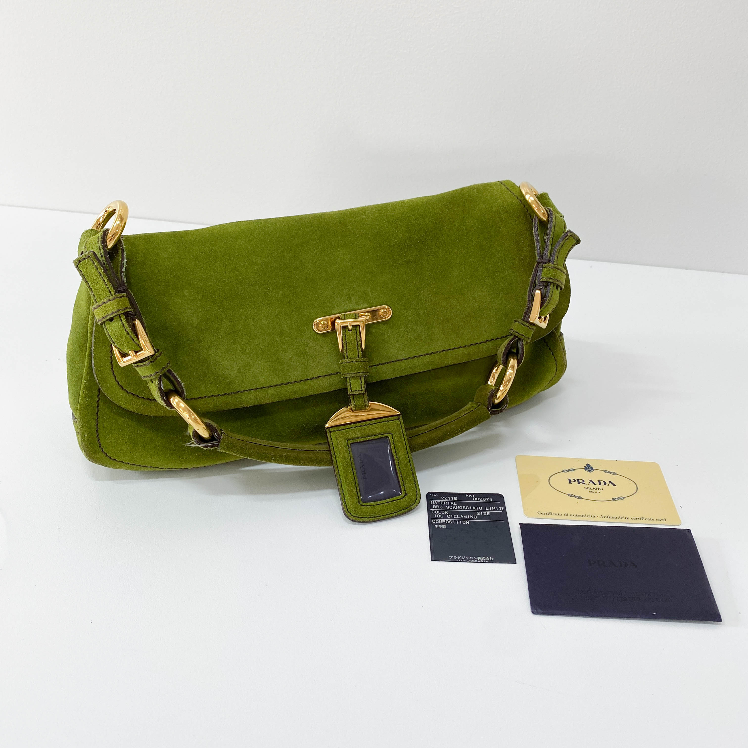 Green Suede Shoulder Bag