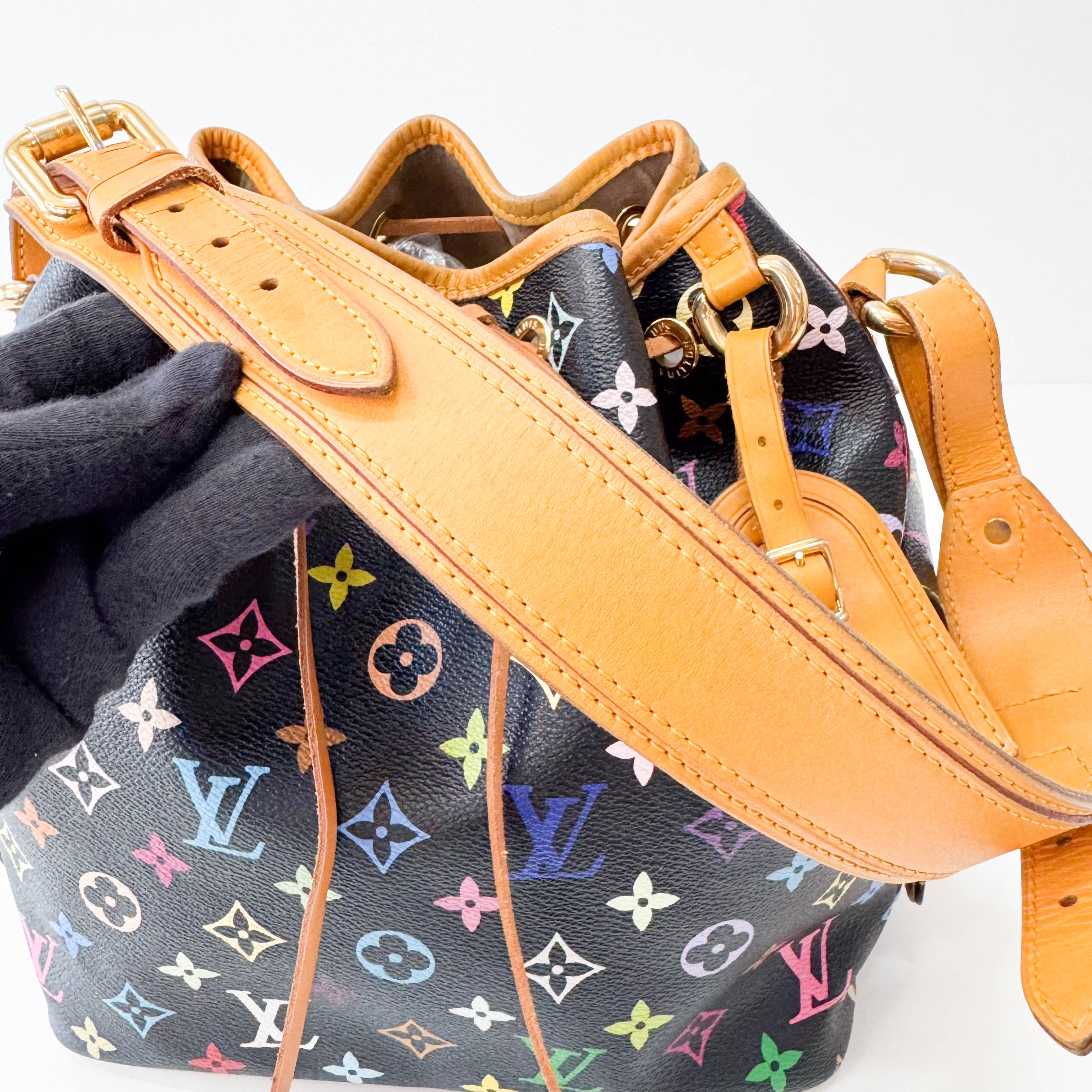 Takashi Murakami Black Monogram Multicolore Canvas Petit Noé