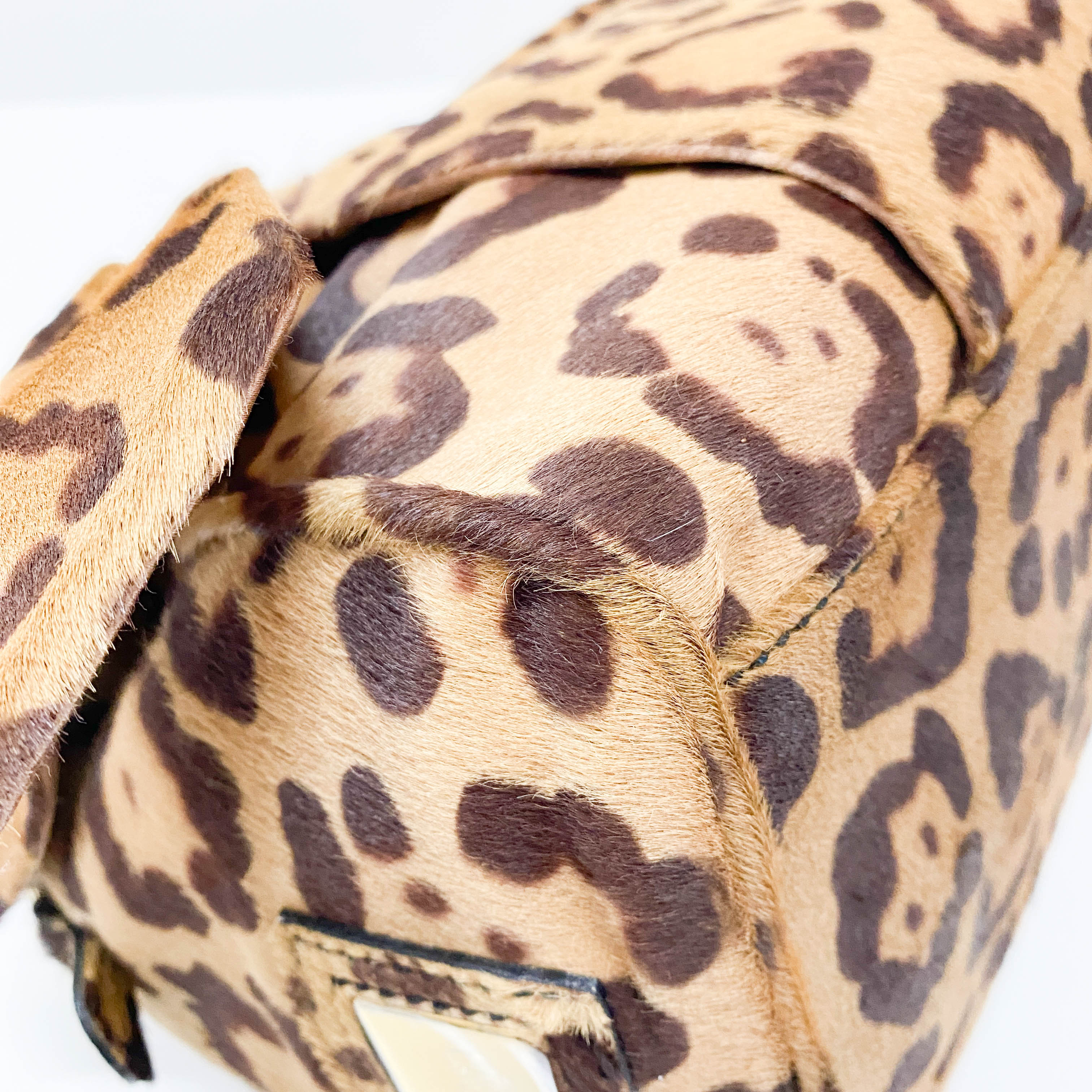 Bow Bag Brown Jaguar Calf Hair Hand Bag
