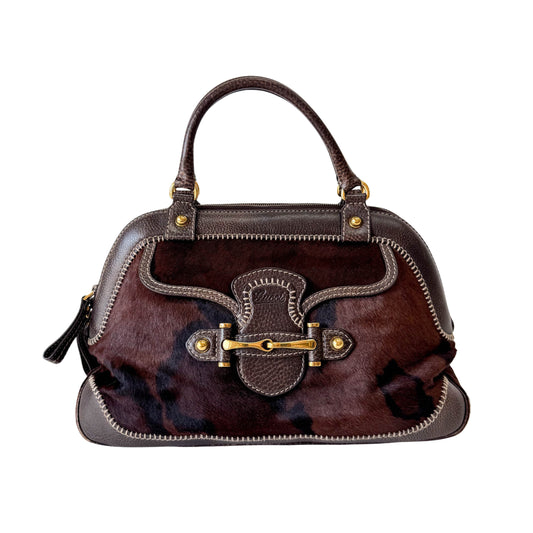 Pony Hair Brown Handbag