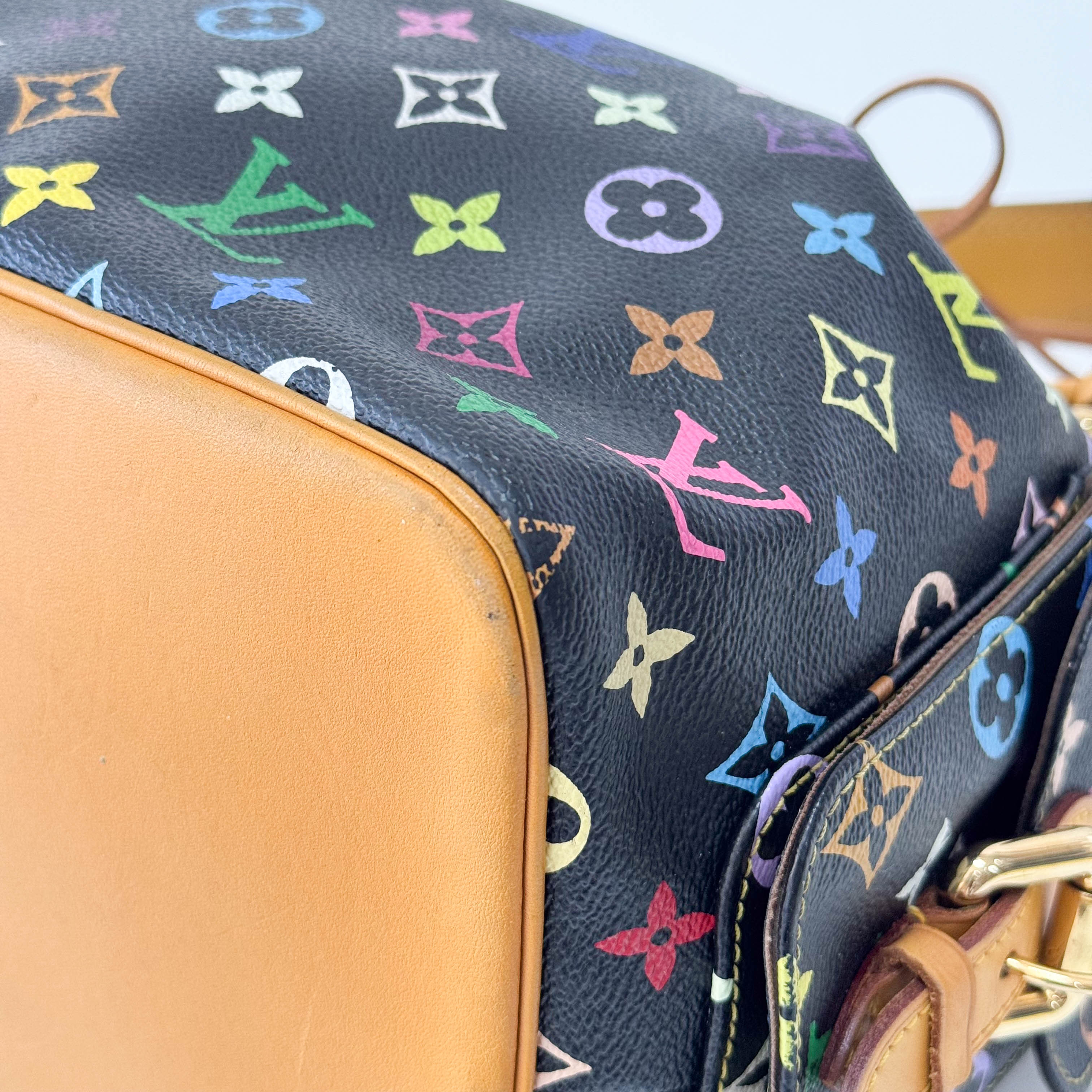 Takashi Murakami Black Monogram Multicolore Canvas Petit Noé