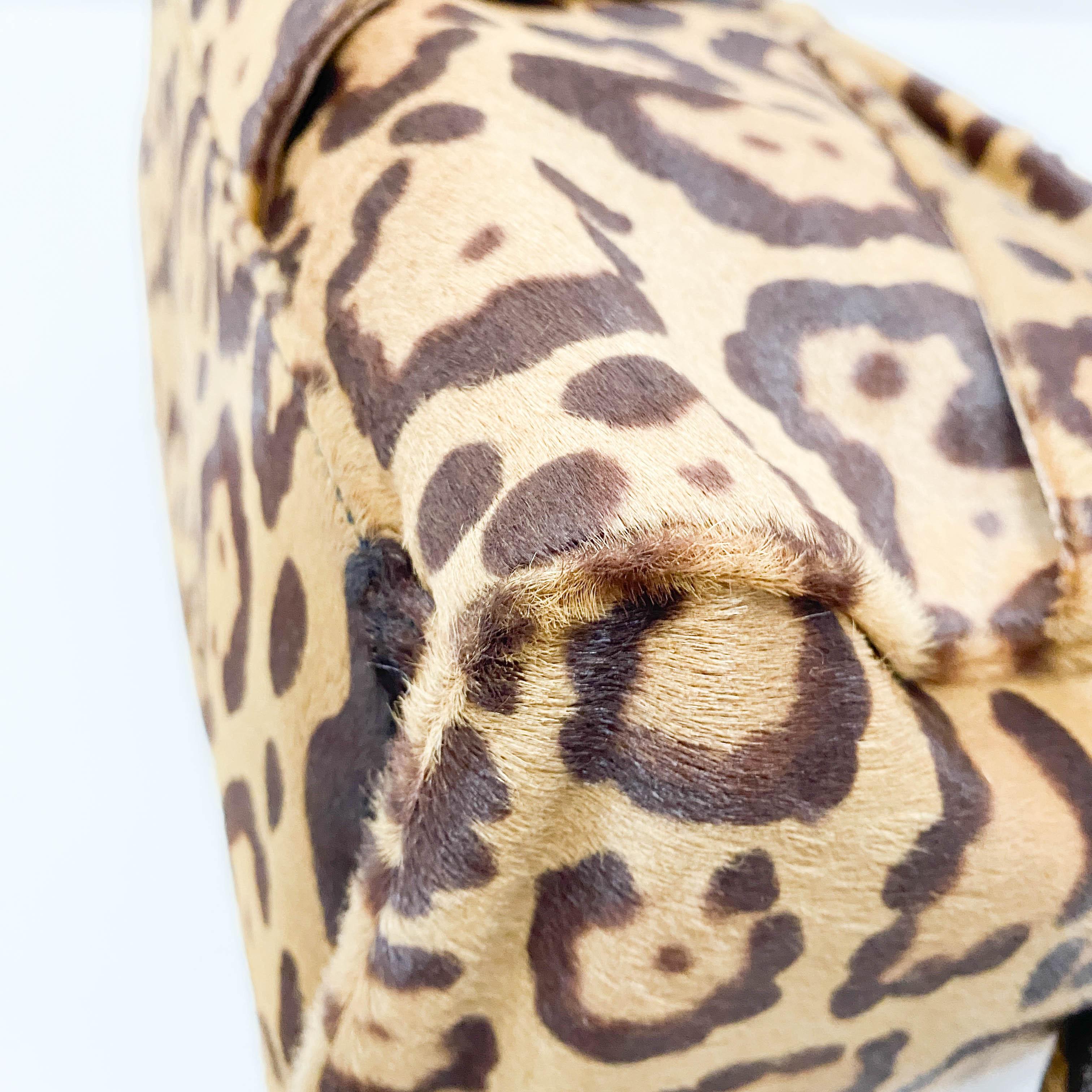 Bow Bag Brown Jaguar Calf Hair Hand Bag