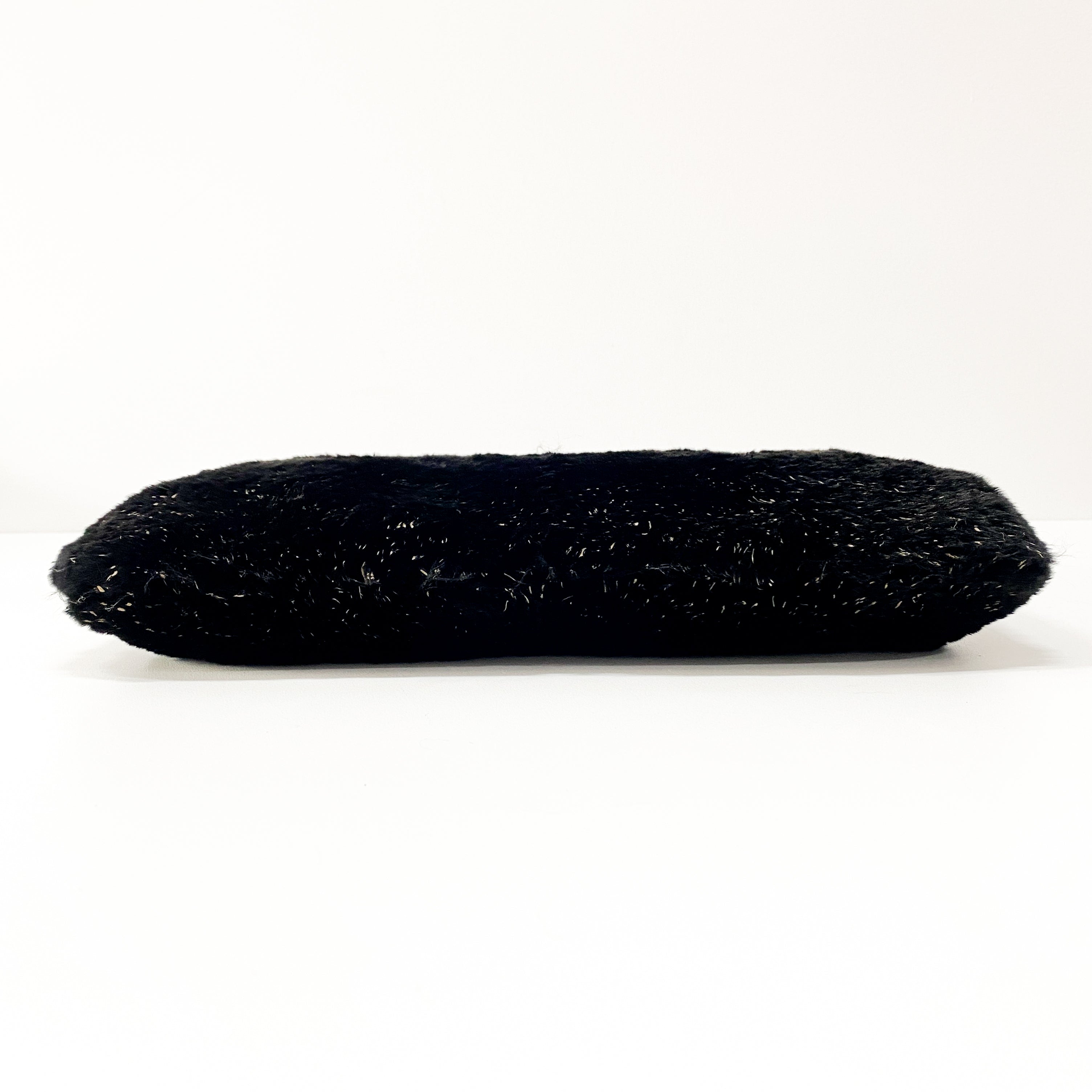 Black Fur Clutch Bag
