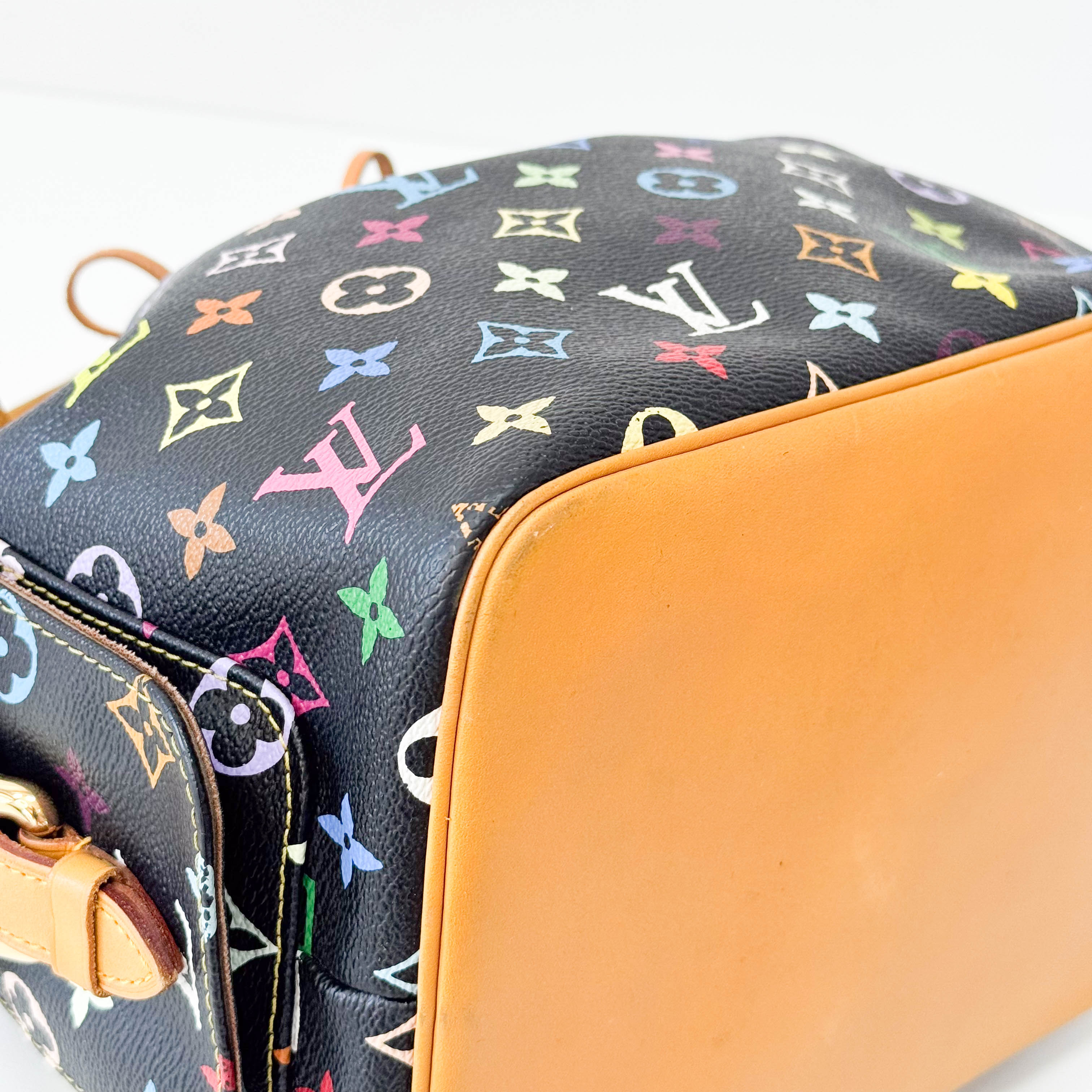 Takashi Murakami Black Monogram Multicolore Canvas Petit Noé