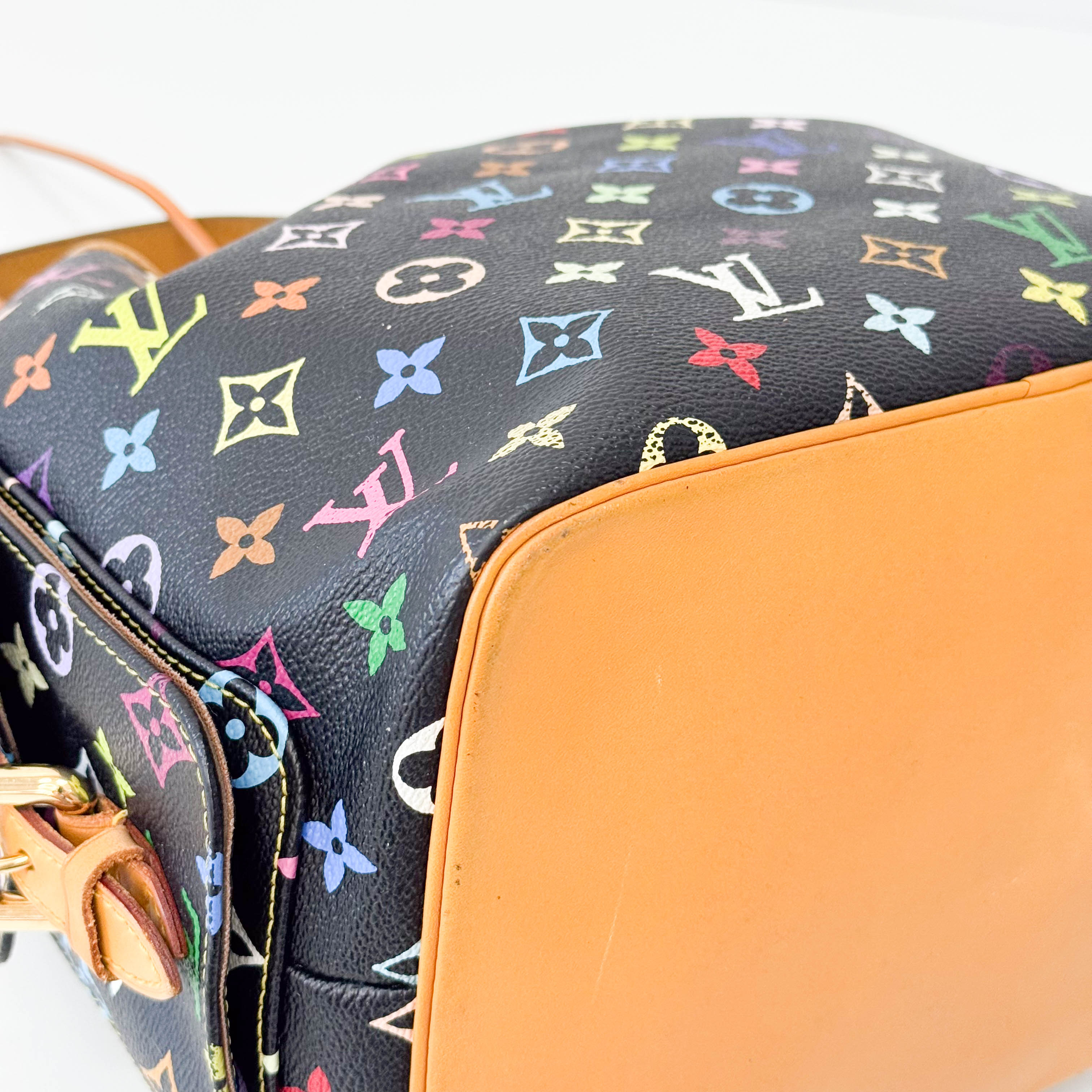 Takashi Murakami Black Monogram Multicolore Canvas Petit Noé