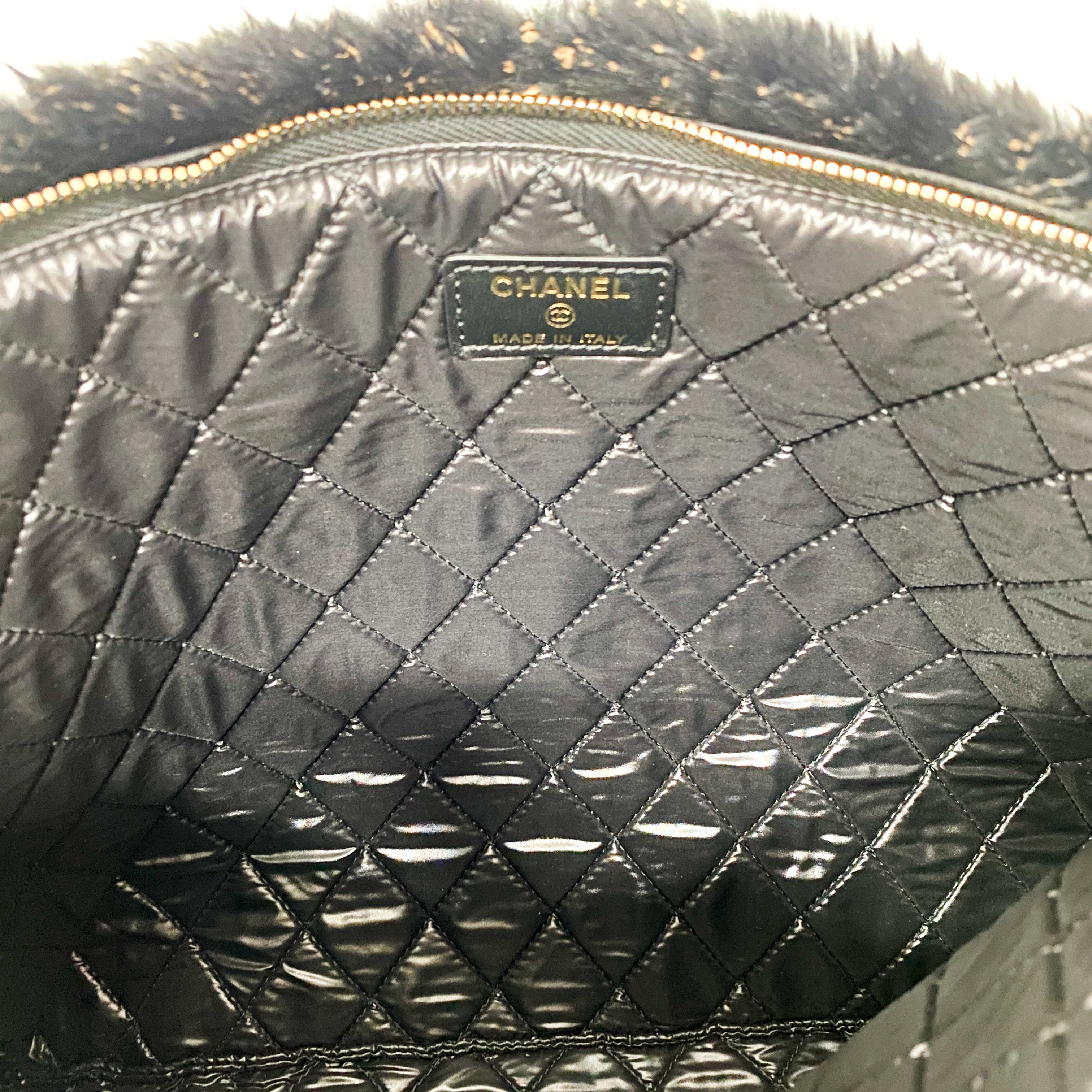 Black Fur Clutch Bag