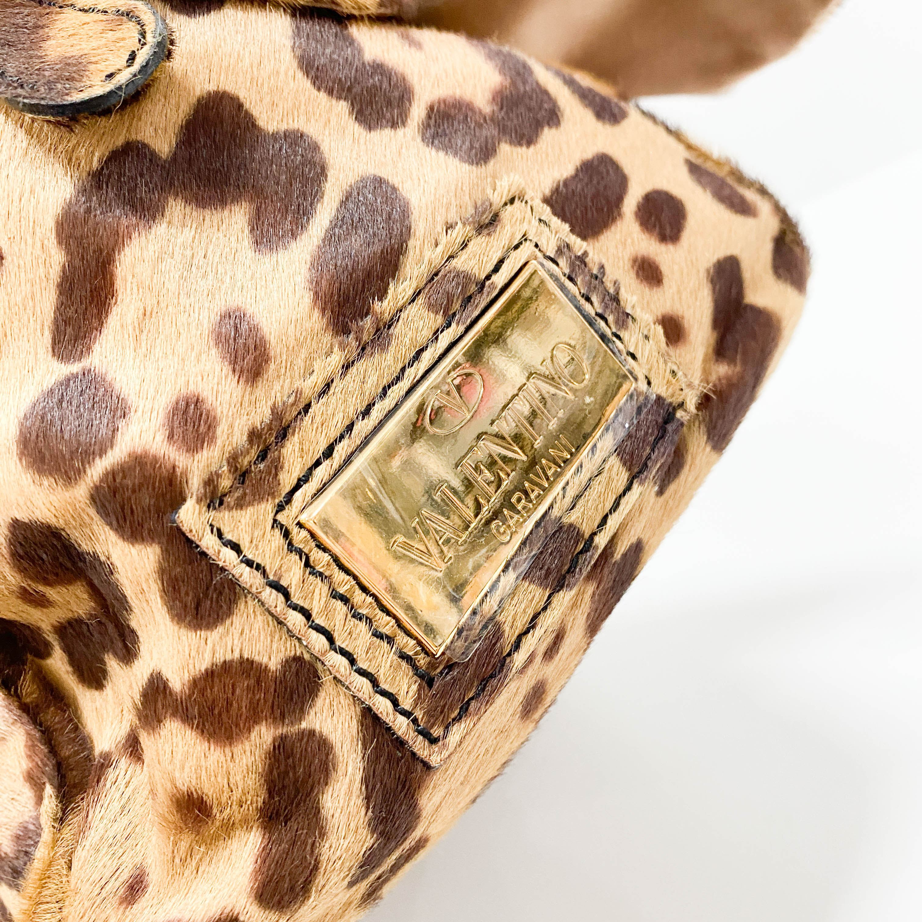 Bow Bag Brown Jaguar Calf Hair Hand Bag