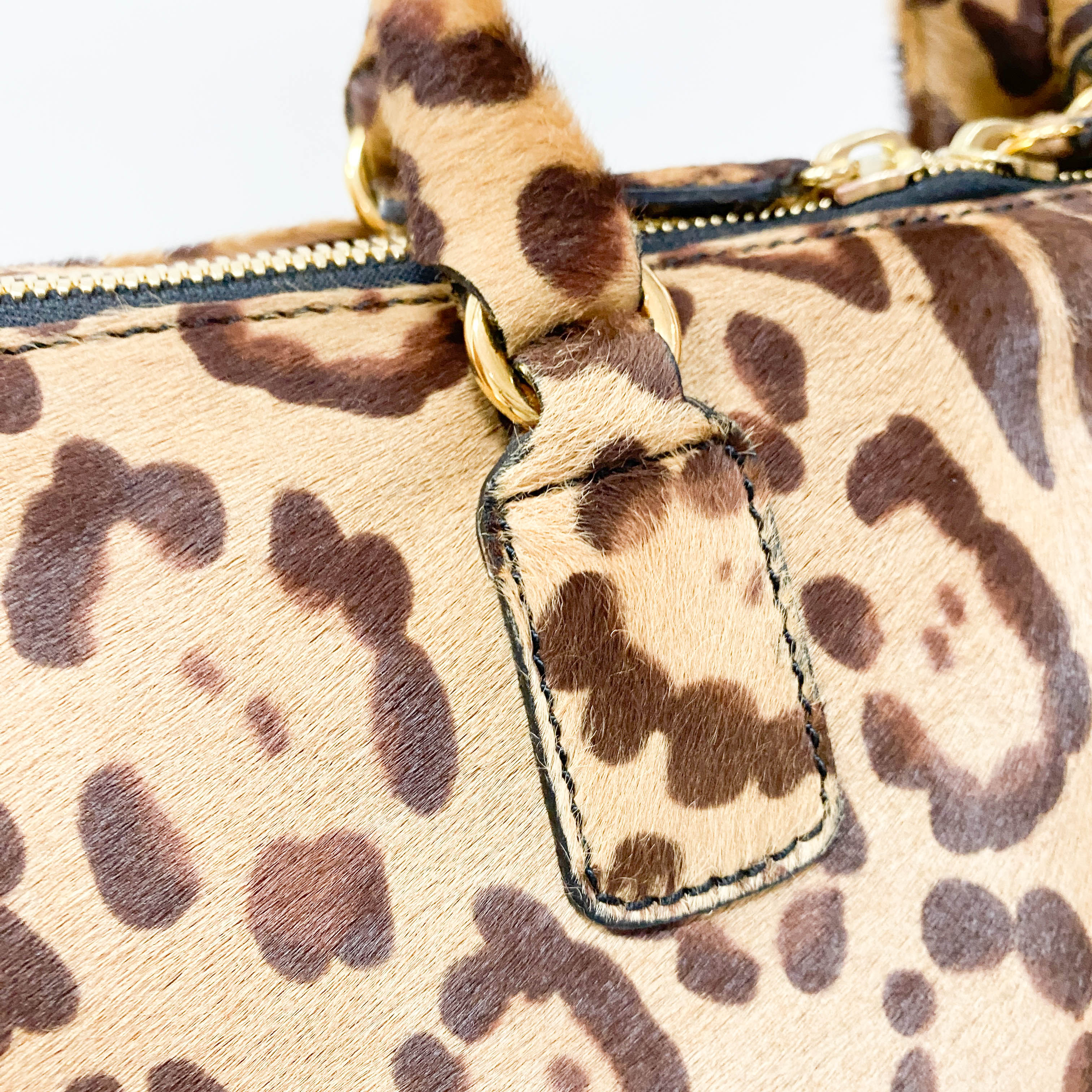 Bow Bag Brown Jaguar Calf Hair Hand Bag