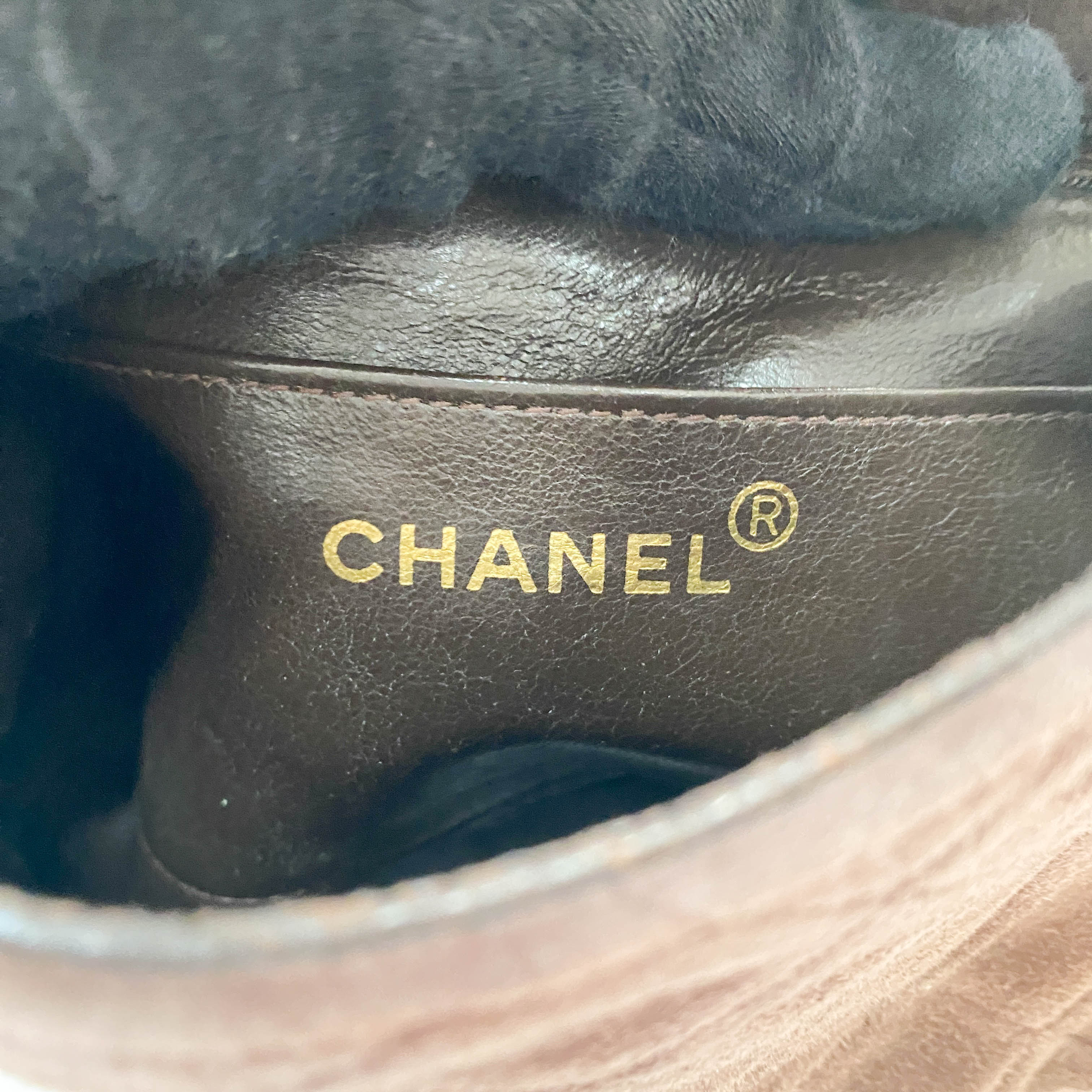 Matelassé Mini Brown Suede Bag