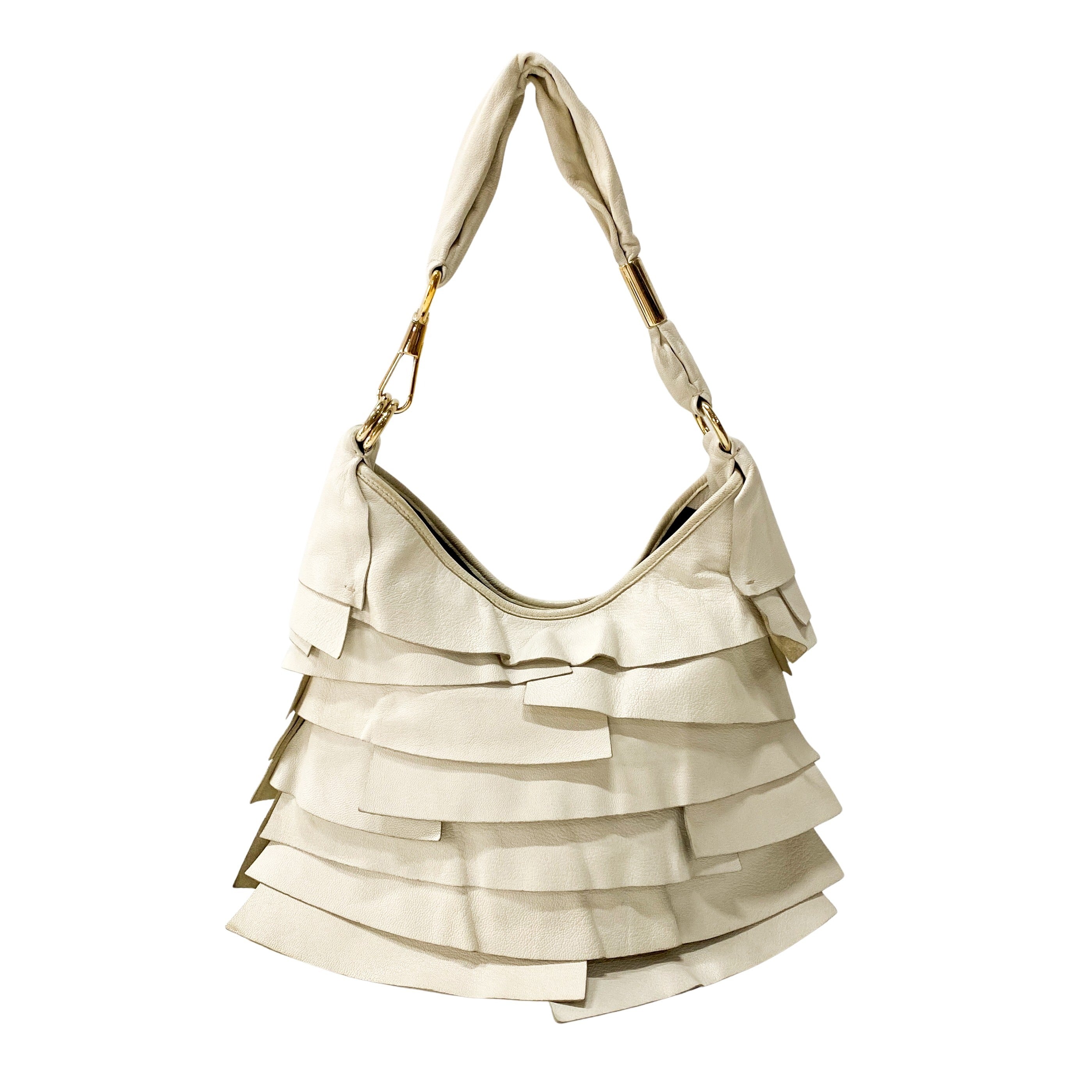 Saint-Tropez White Leather Shoulder Bag