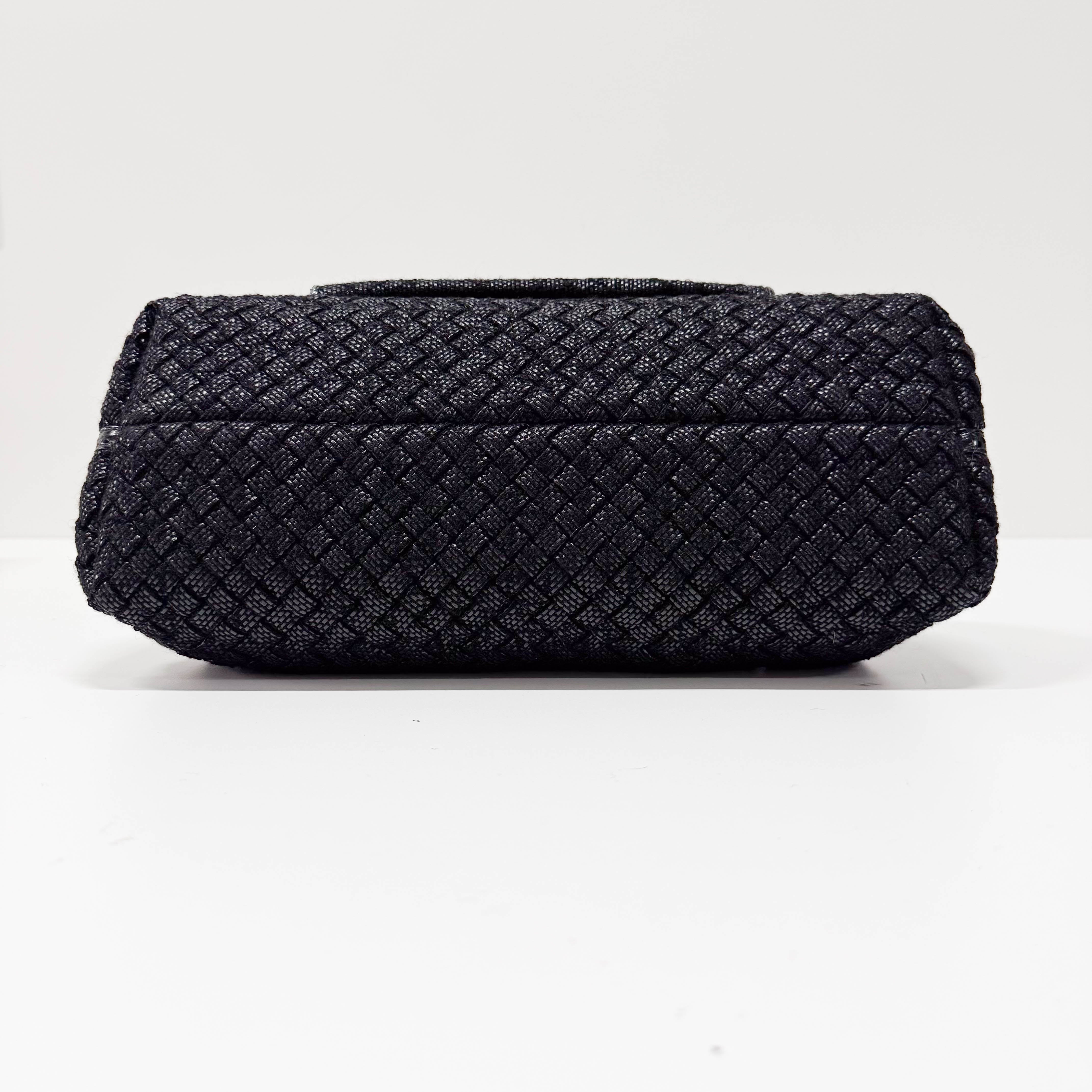 Intrecciato Black Suede Handbag