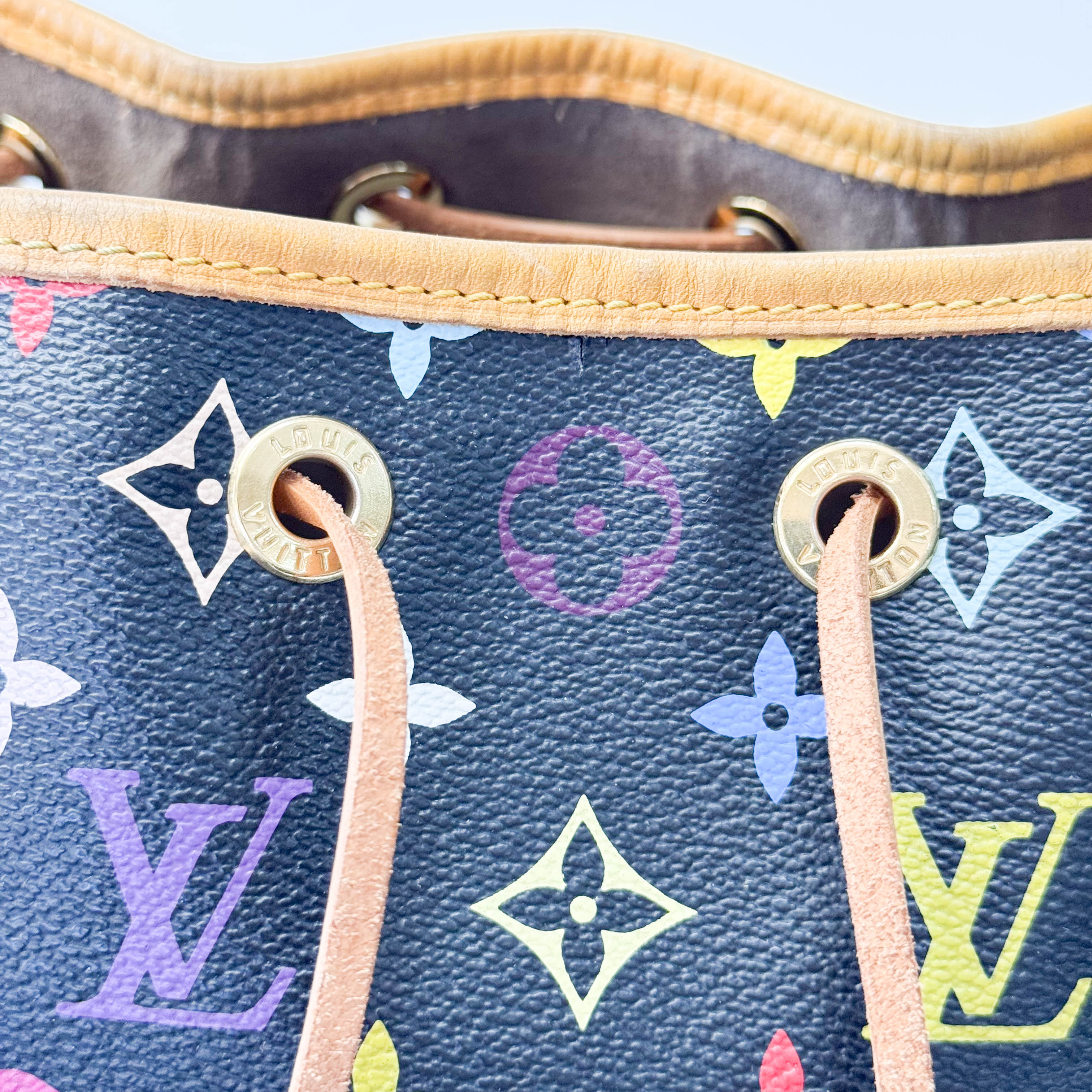 Takashi Murakami Black Monogram Multicolore Canvas Petit Noé