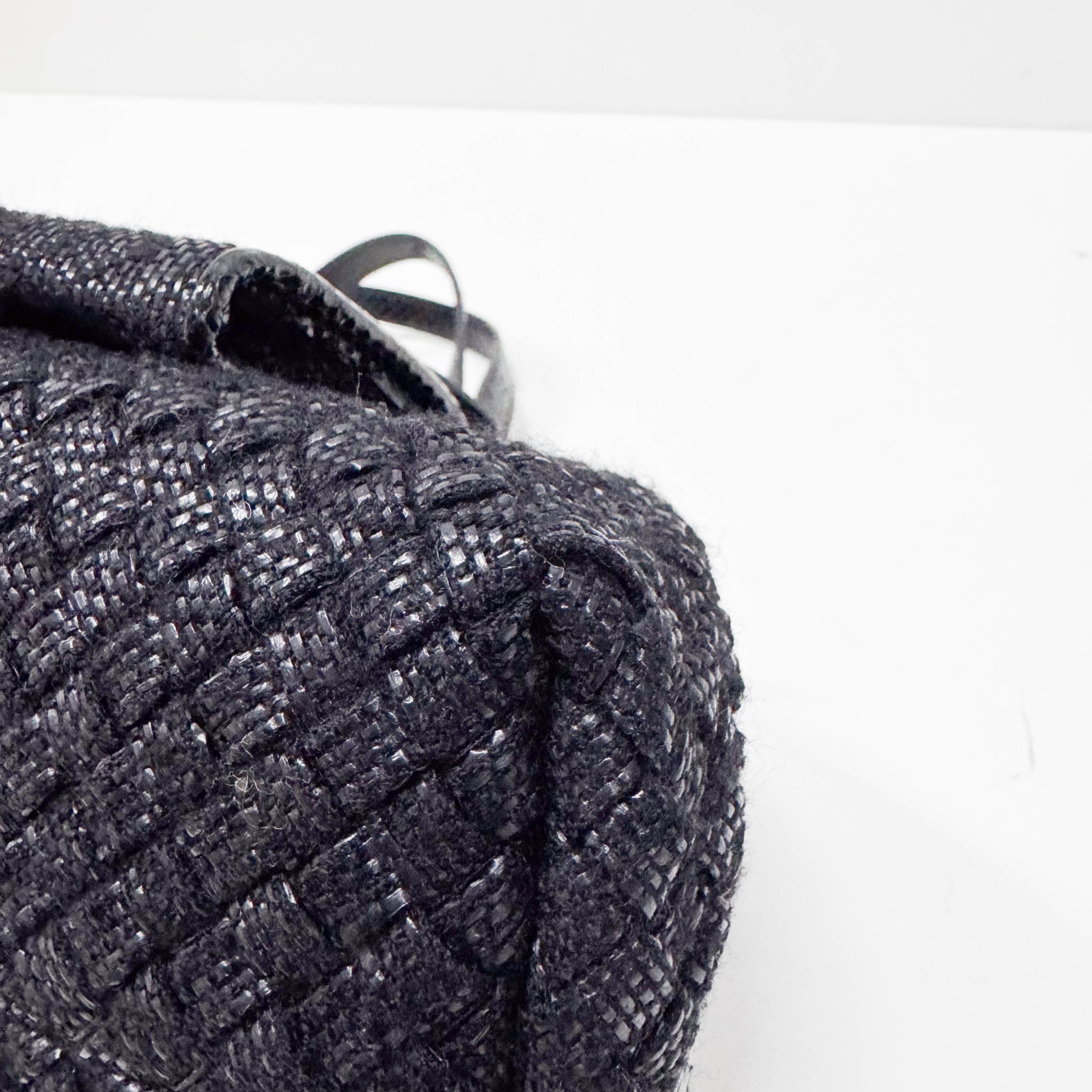 Intrecciato Black Suede Handbag