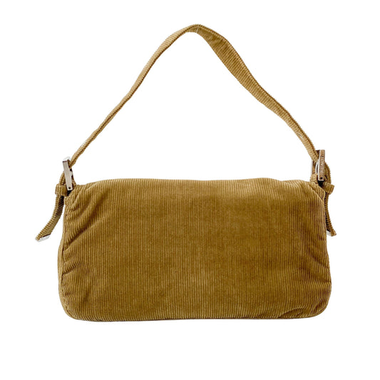 Baguette Khaki Corduroy Shoulder Bag