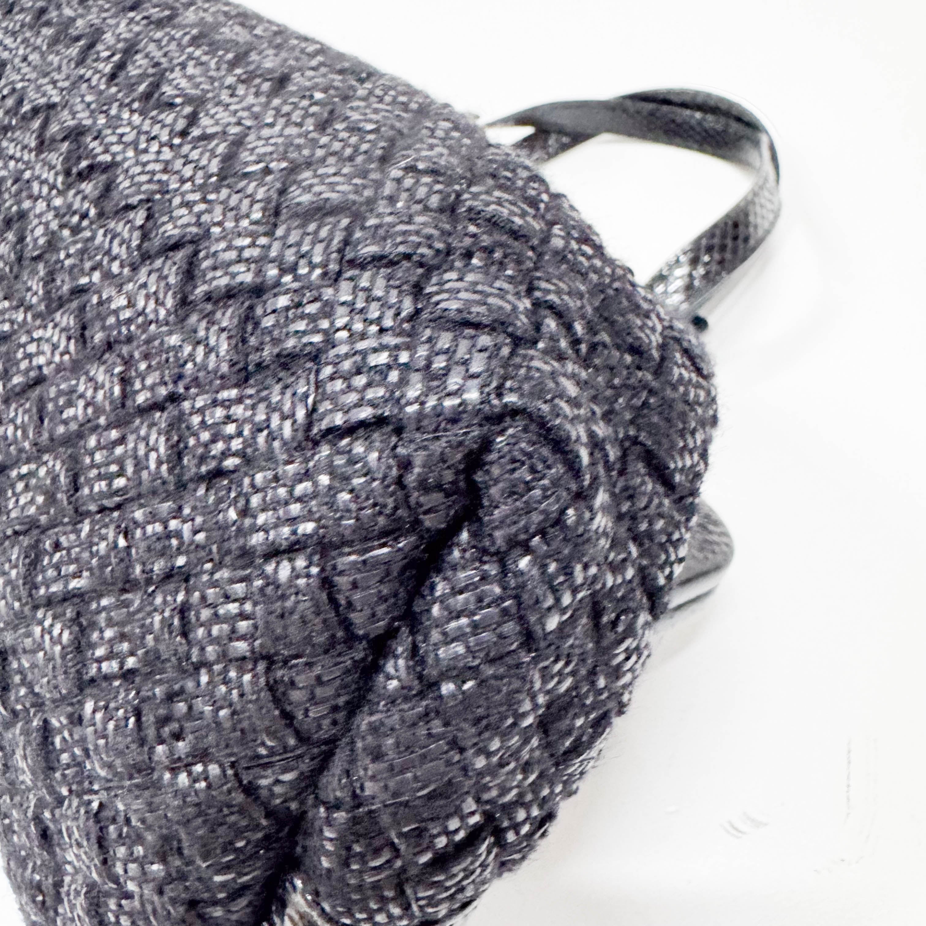 Intrecciato Black Suede Handbag