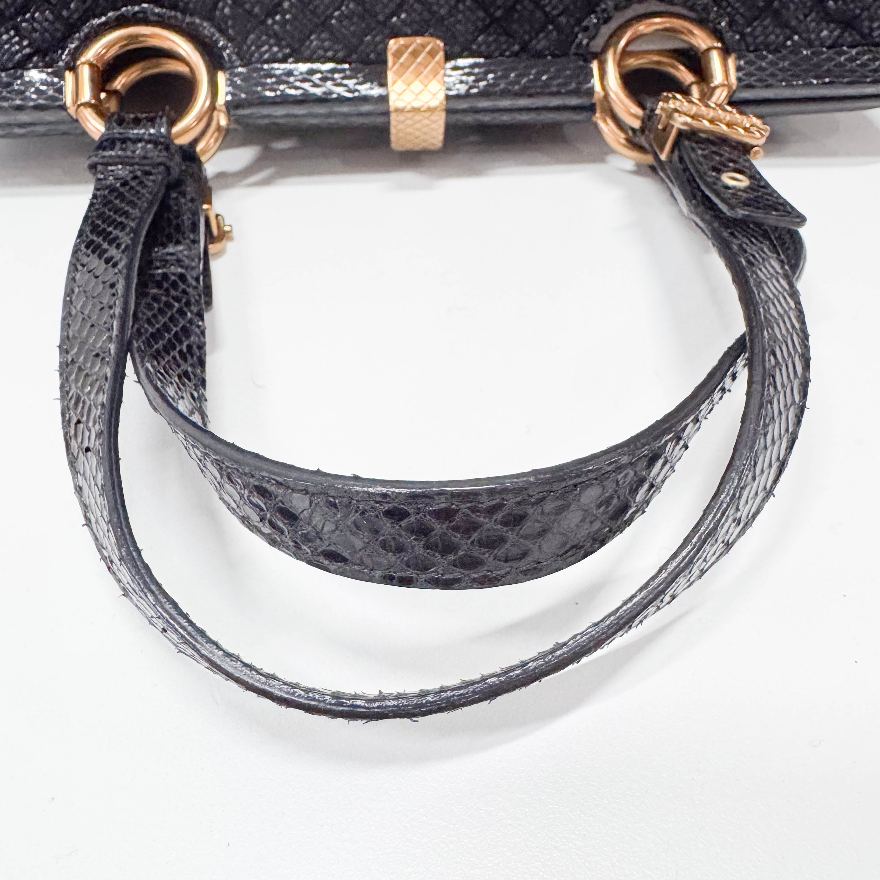 Intrecciato Black Suede Handbag