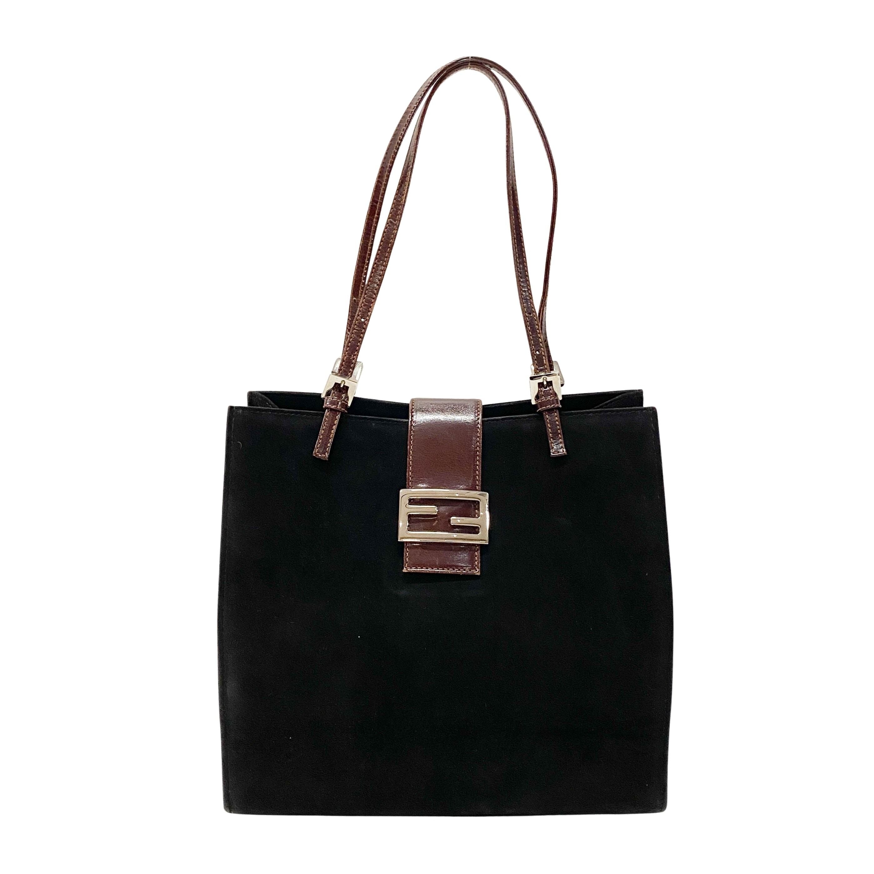 Black Suede Tote Bag