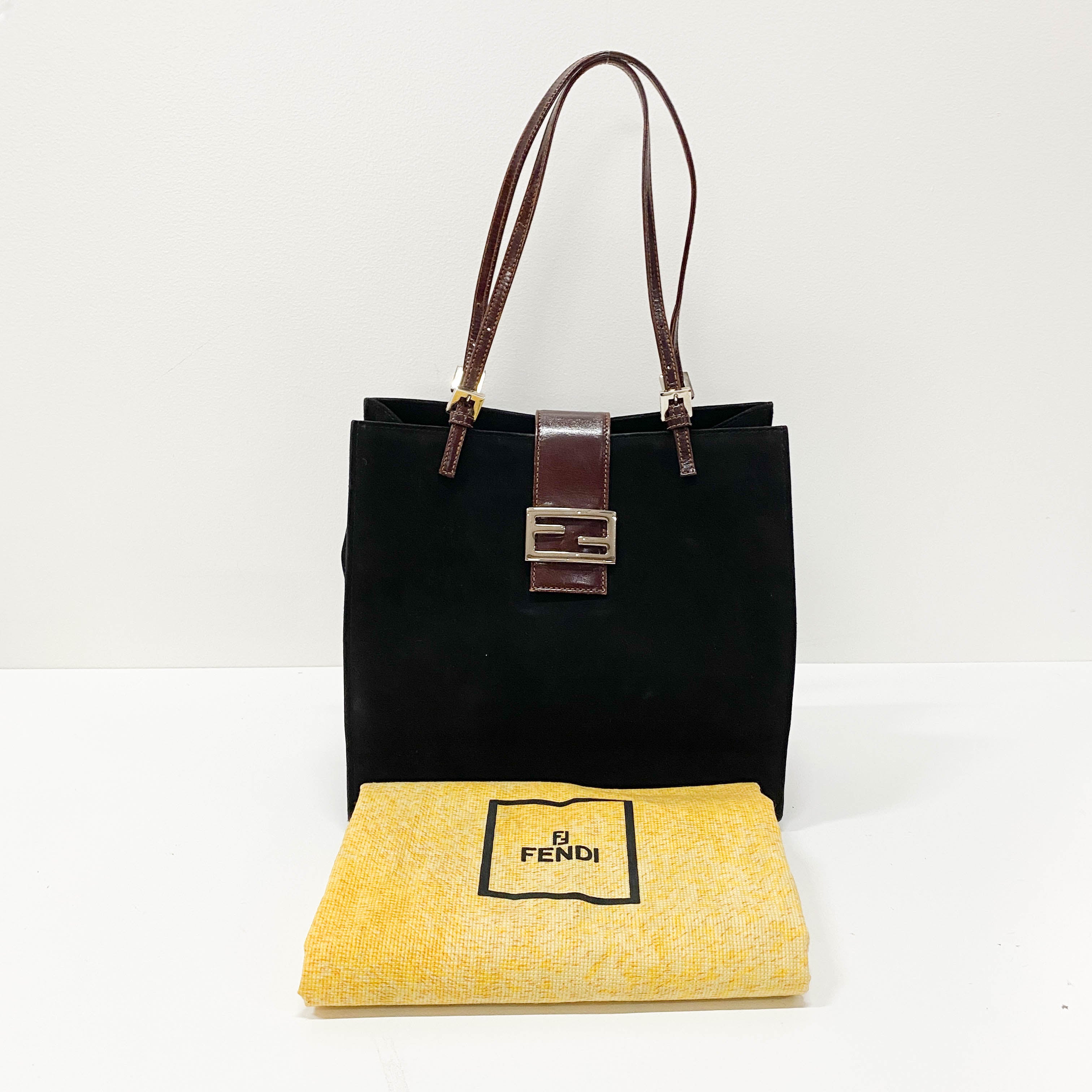 Black Suede Tote Bag