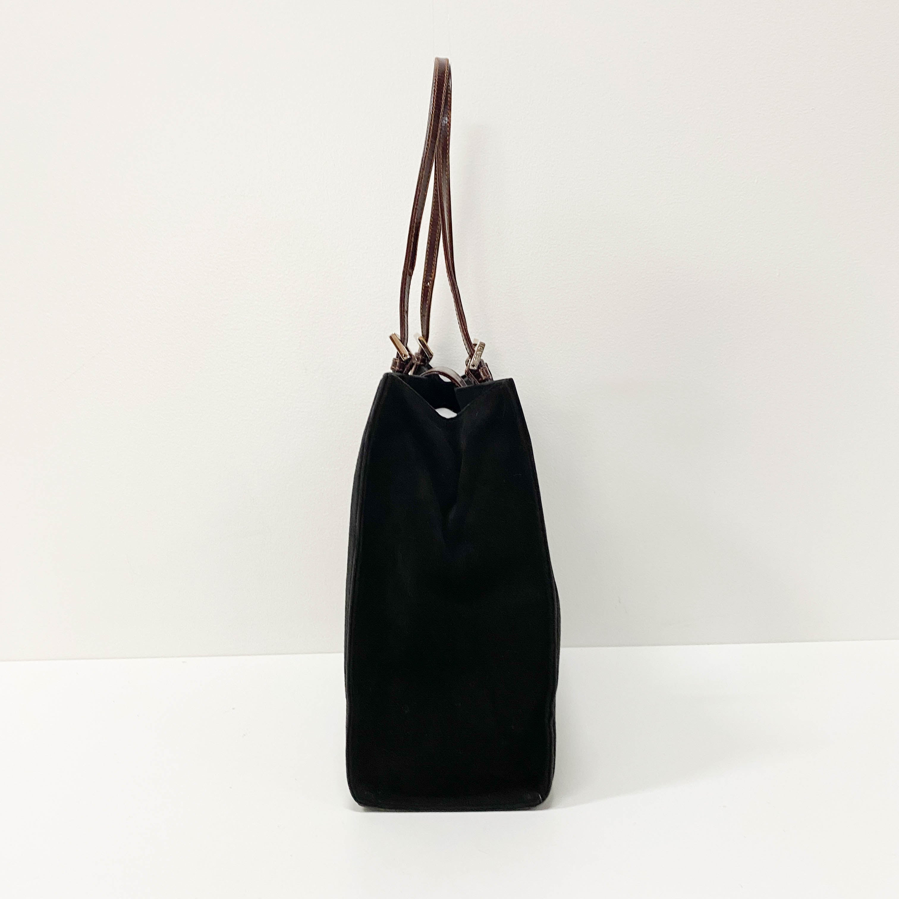 Black Suede Tote Bag