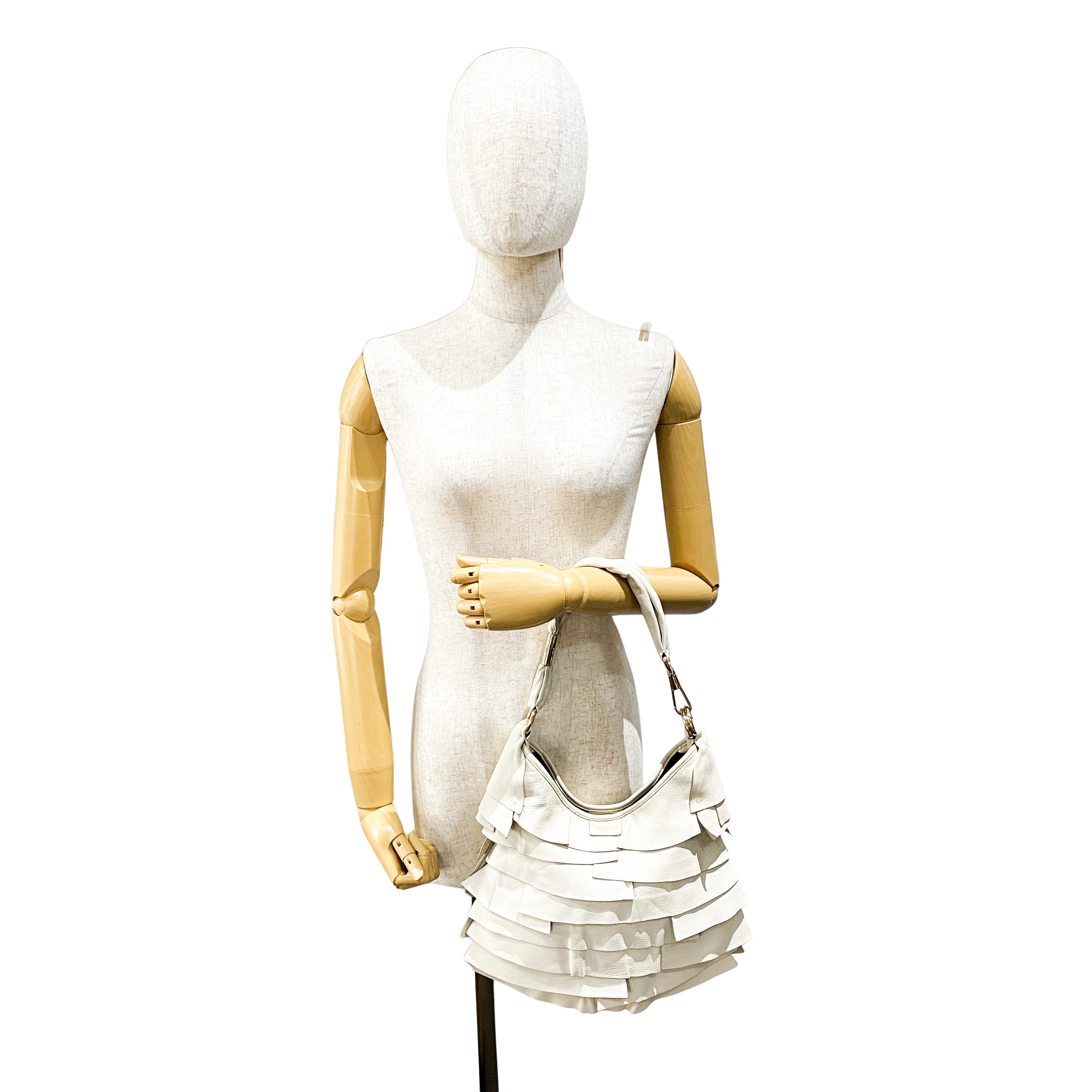 Saint-Tropez White Leather Shoulder Bag