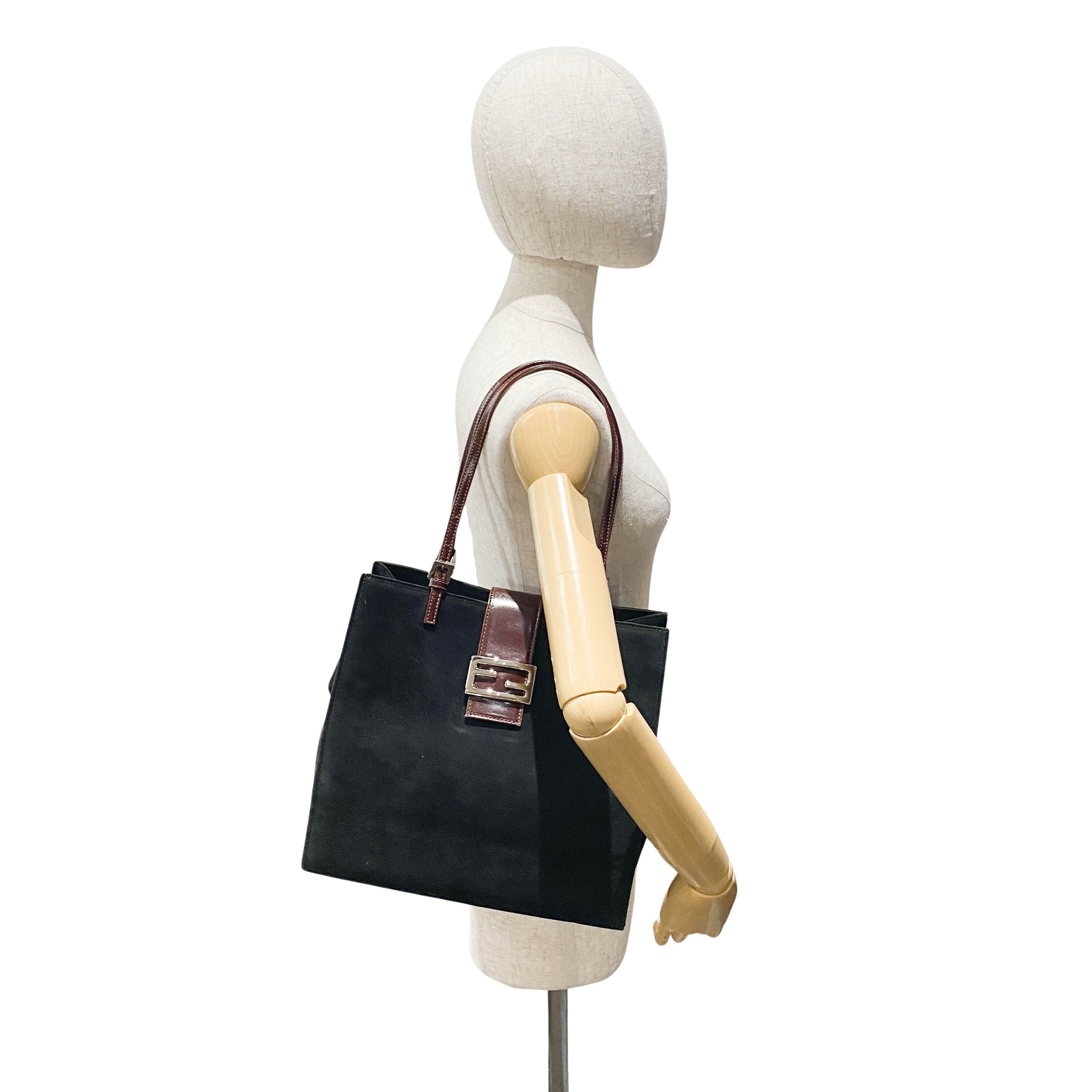 Black Suede Tote Bag